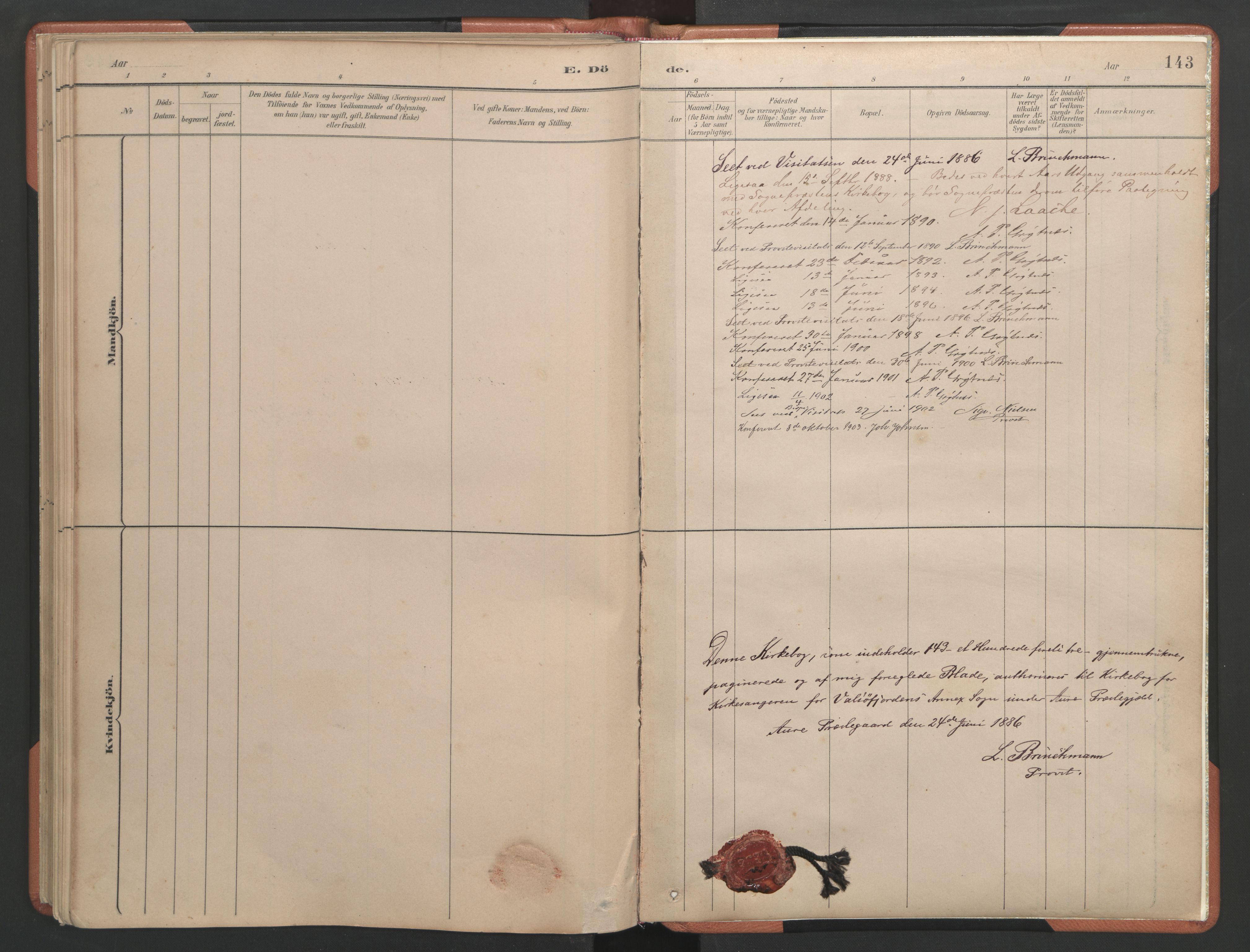 Ministerialprotokoller, klokkerbøker og fødselsregistre - Møre og Romsdal, AV/SAT-A-1454/580/L0926: Parish register (copy) no. 580C01, 1882-1903, p. 143