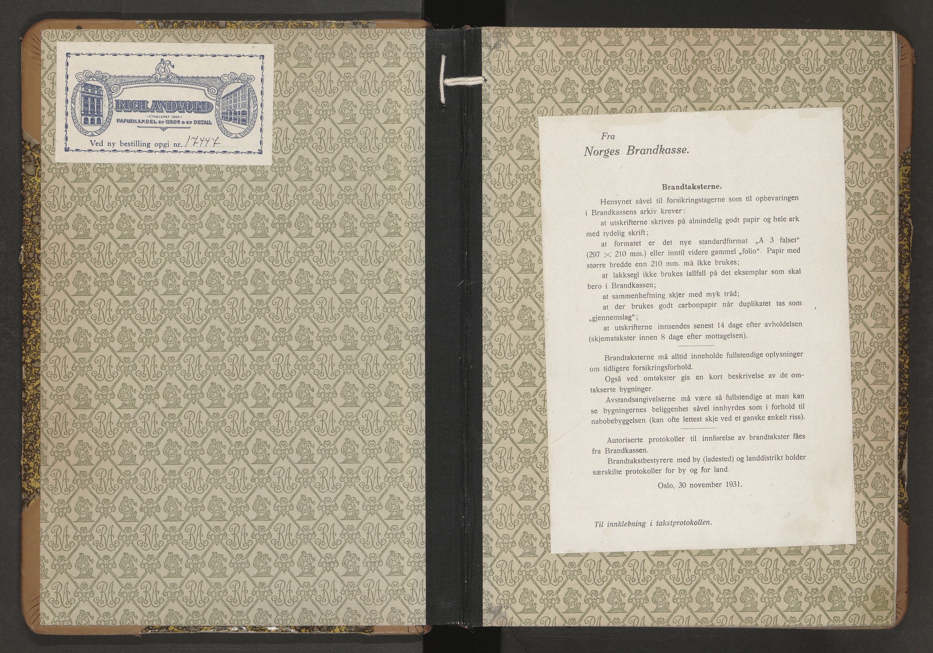 Evenes lensmannskontor, SAT/A-5684/1/12/12b/L0019: Branntakstprotokoll-skjema, 1939-1944