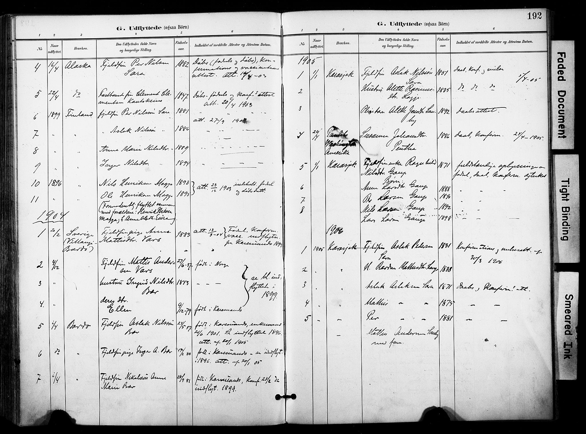 Kautokeino sokneprestembete, AV/SATØ-S-1340/H/Ha/L0005.kirke: Parish register (official) no. 5, 1896-1916, p. 192