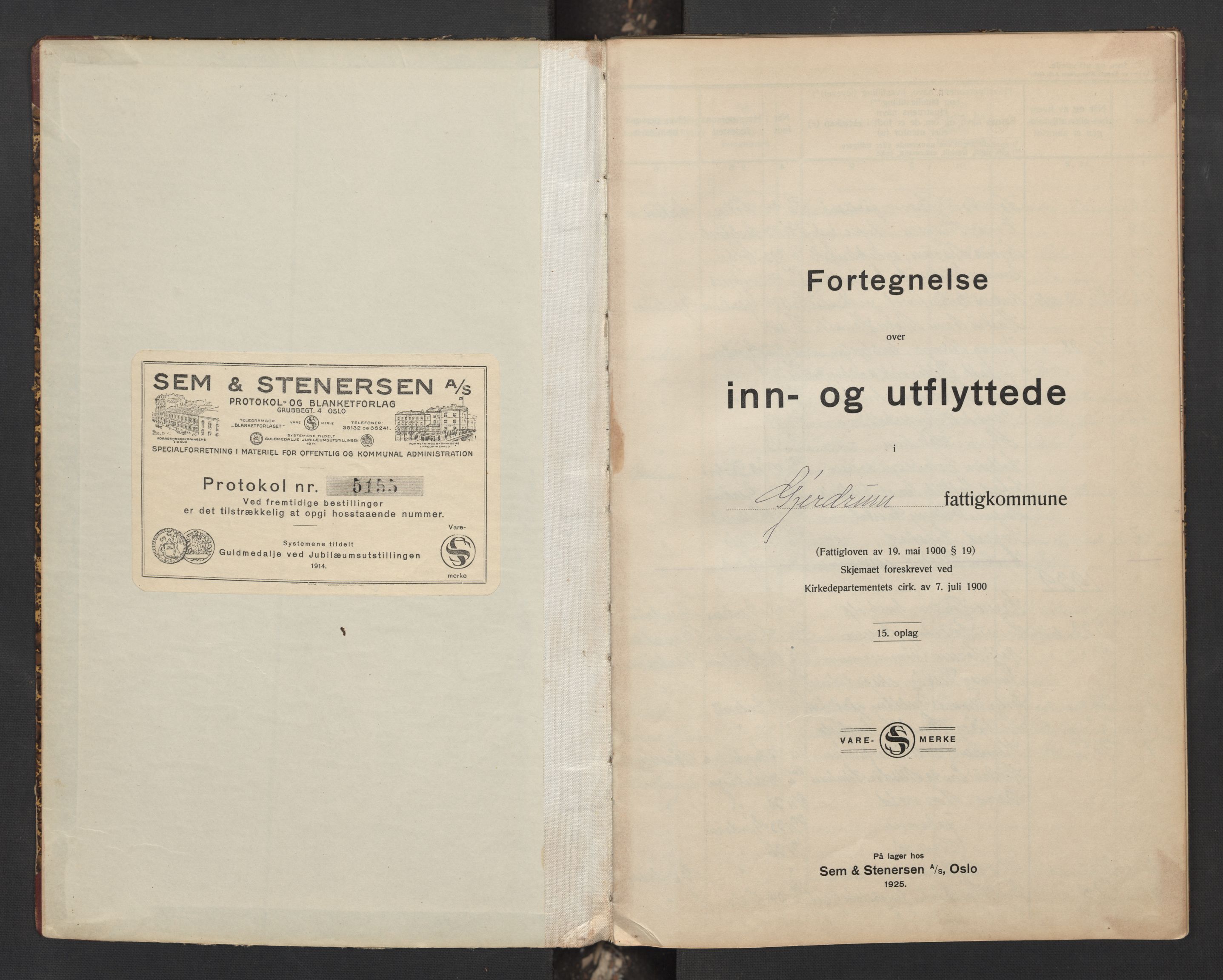 Gjerdrum lensmannskontor, SAO/A-10413/O/Ob/L0002: Fortegnelse over inn- og utflyttede, 1938-1943