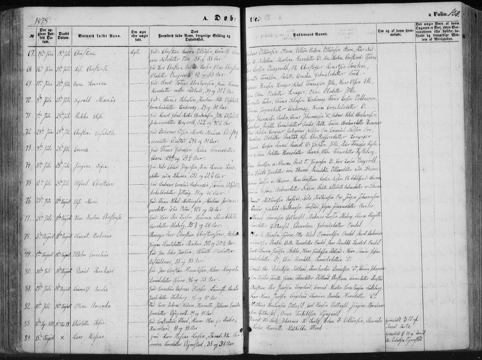 Lista sokneprestkontor, AV/SAK-1111-0027/F/Fa/L0011: Parish register (official) no. A 11, 1861-1878, p. 150