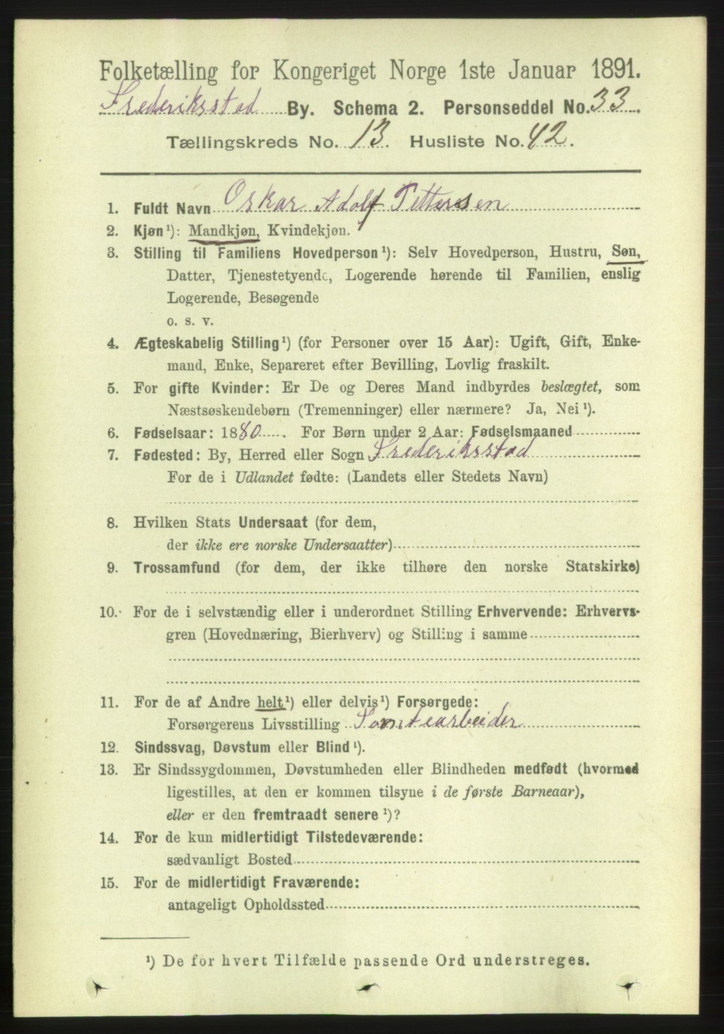 RA, 1891 census for 0103 Fredrikstad, 1891, p. 15022