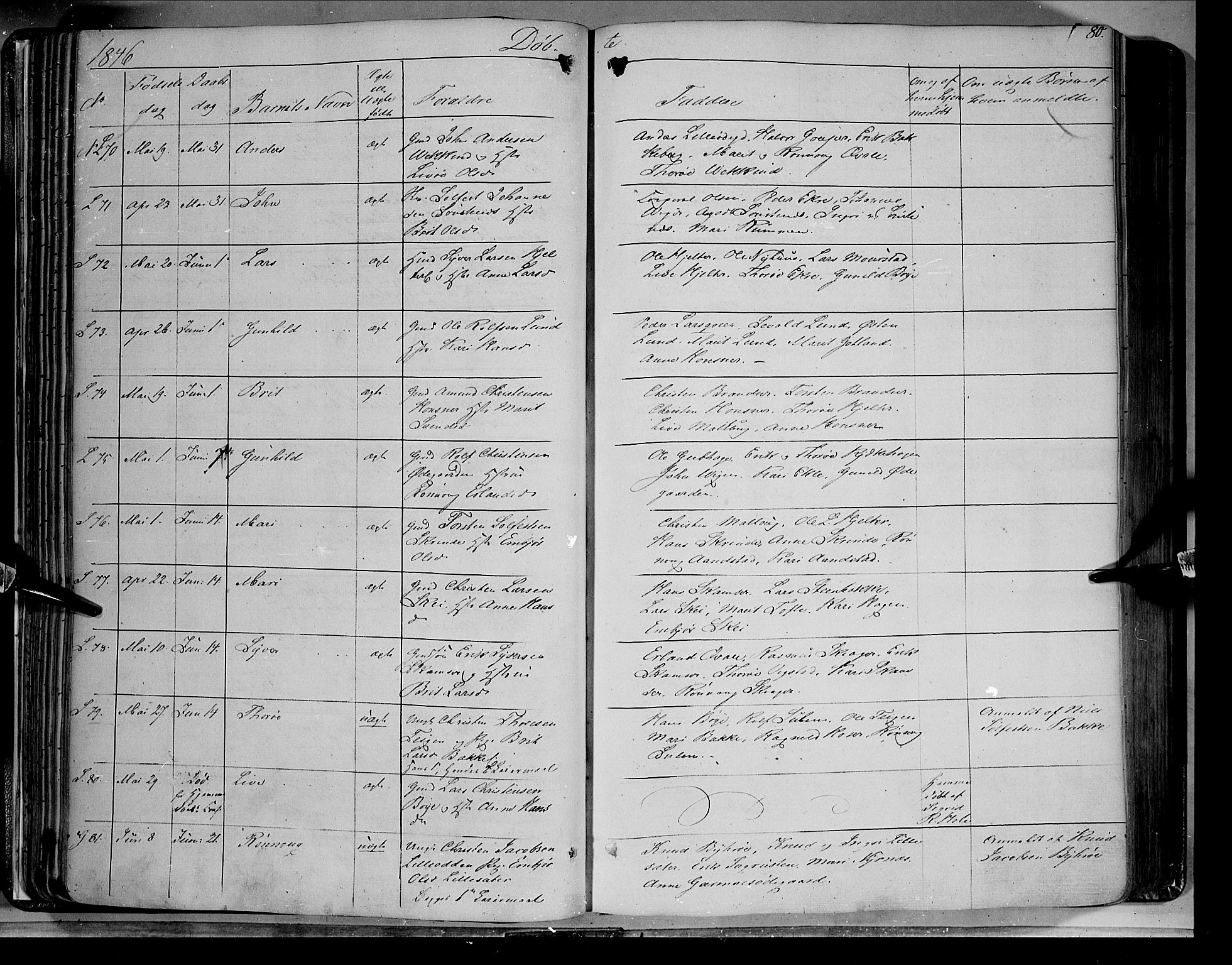 Lom prestekontor, AV/SAH-PREST-070/K/L0006: Parish register (official) no. 6A, 1837-1863, p. 80