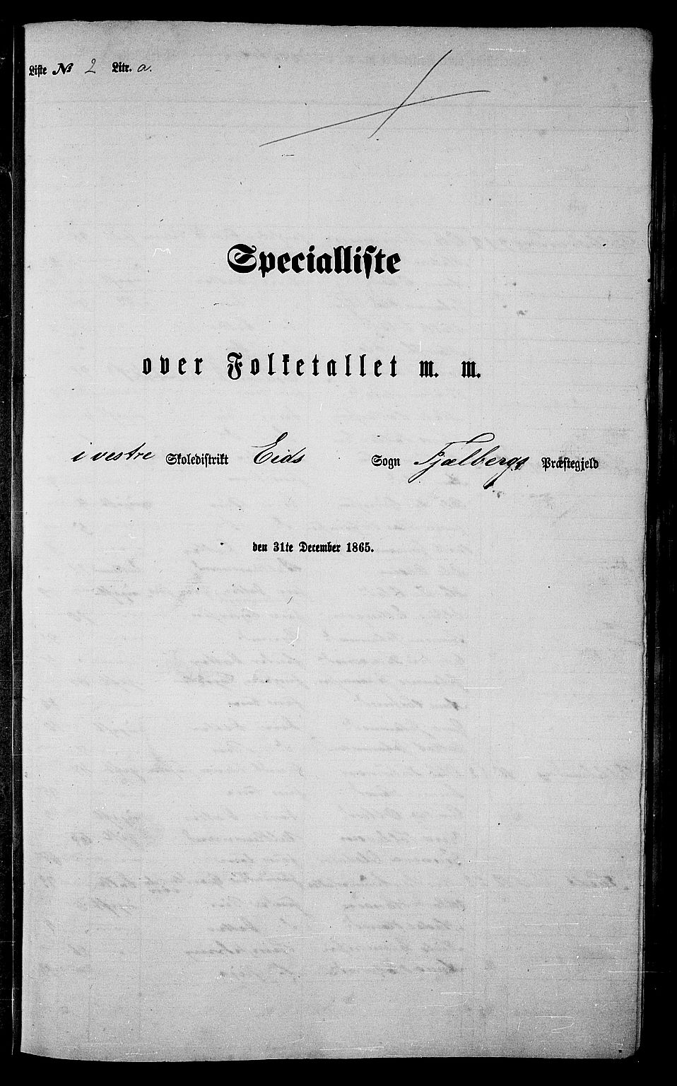 RA, 1865 census for Fjelberg, 1865, p. 21