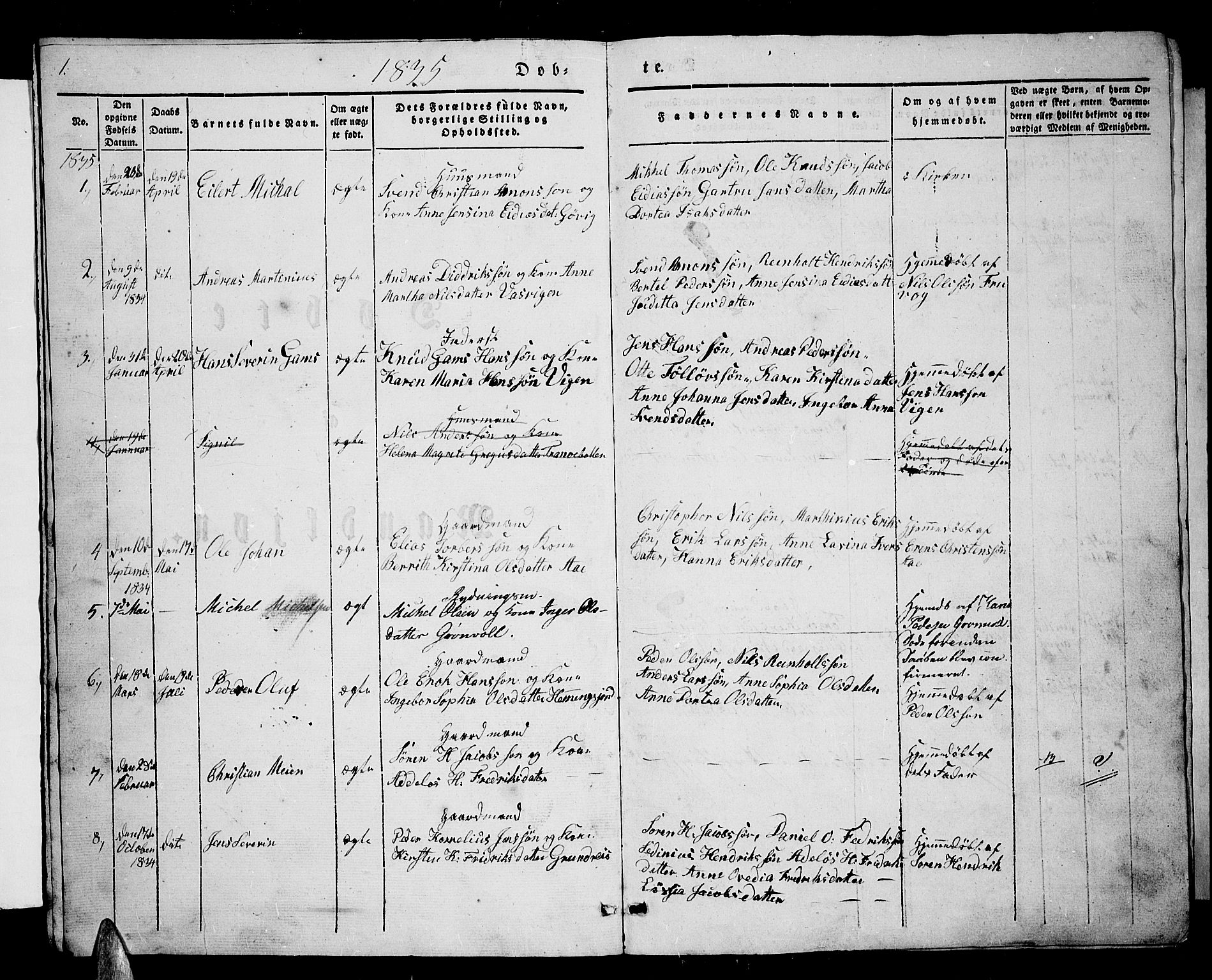 Tranøy sokneprestkontor, SATØ/S-1313/I/Ia/Iab/L0001klokker: Parish register (copy) no. 1, 1835-1853, p. 1