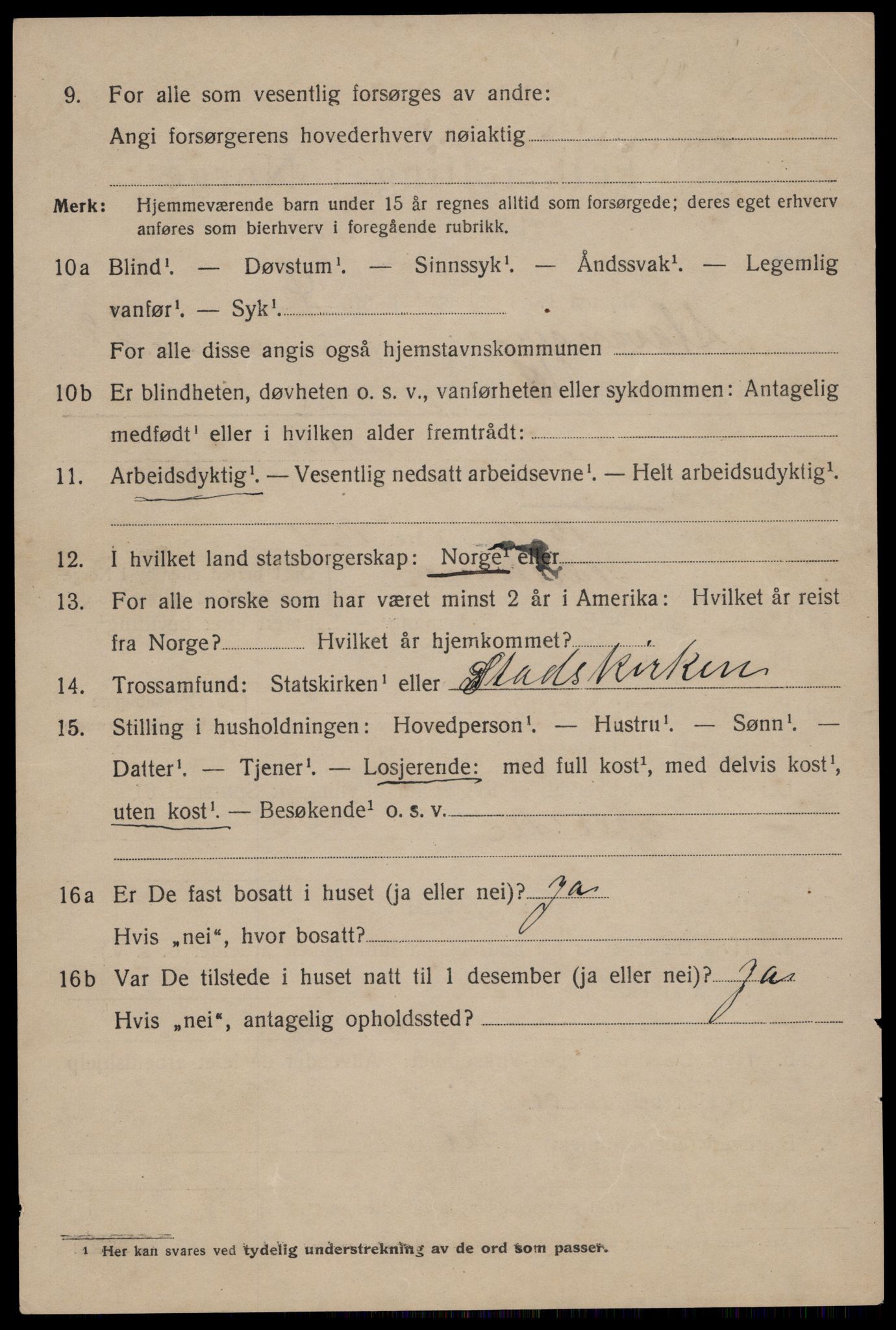 SAST, 1920 census for Stavanger, 1920, p. 99443