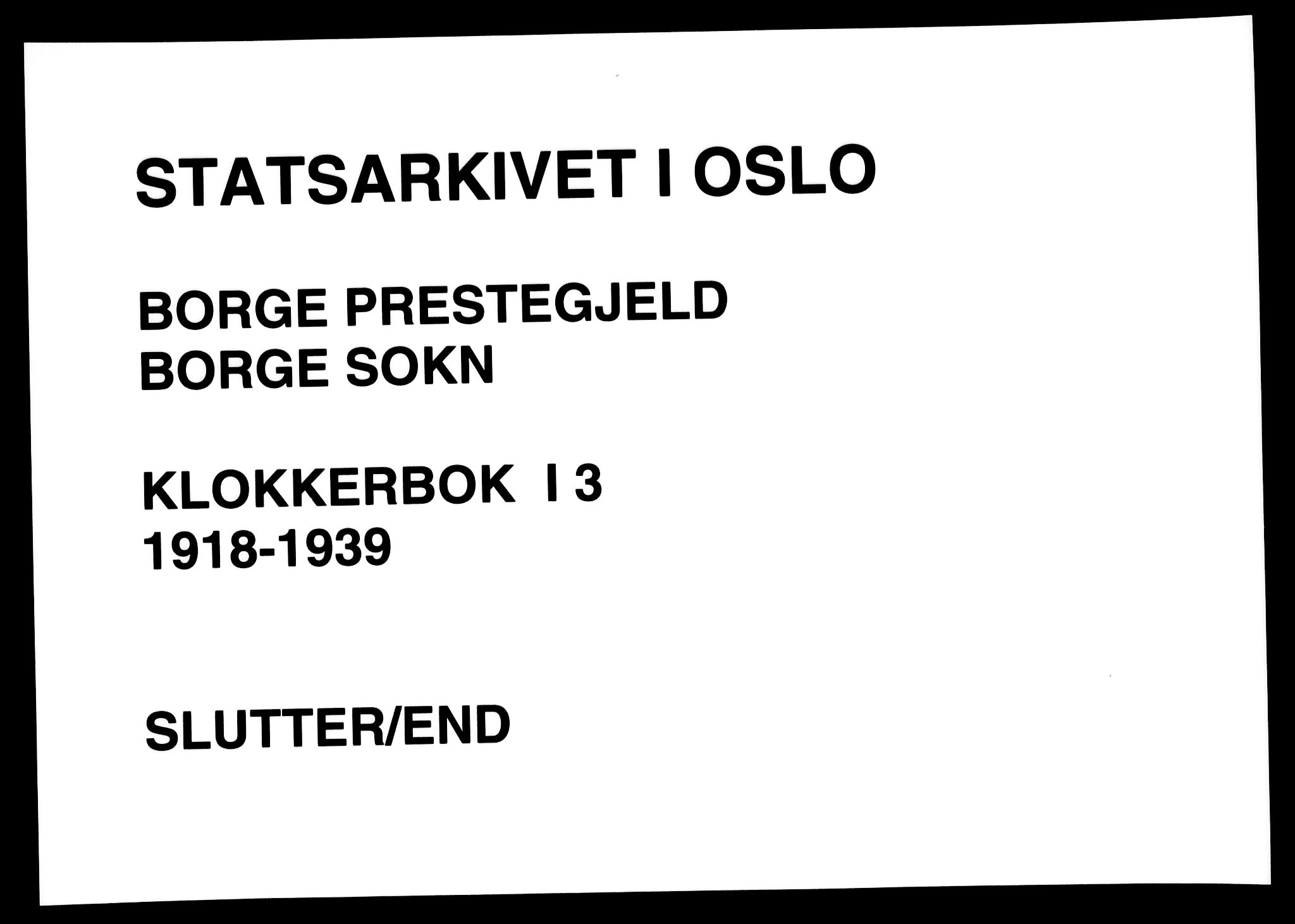 Borge prestekontor Kirkebøker, AV/SAO-A-10903/G/Ga/L0003: Parish register (copy) no. I 3, 1918-1939