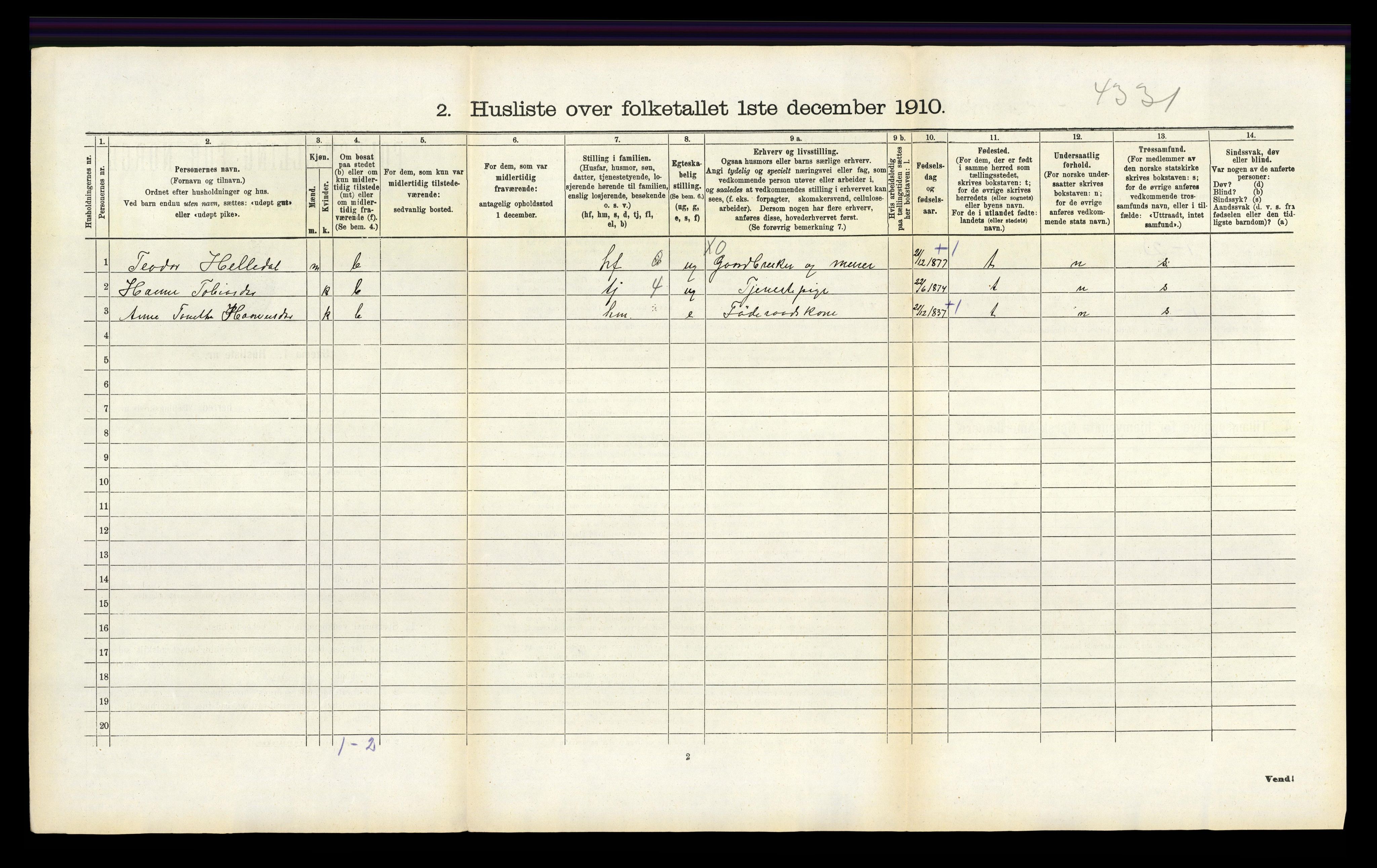 RA, 1910 census for Bakke, 1910, p. 358