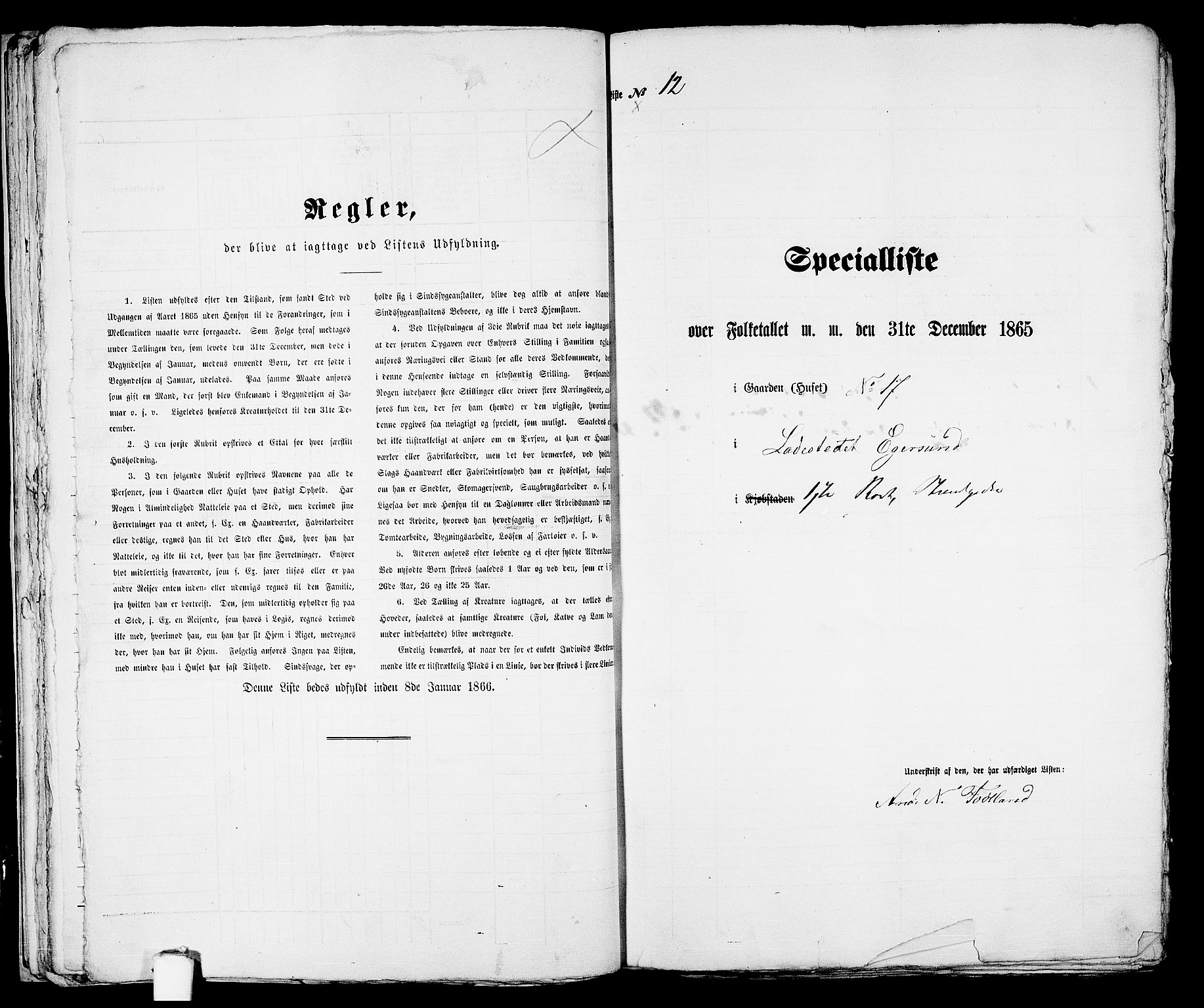 RA, 1865 census for Eigersund parish, Egersund town, 1865, p. 32