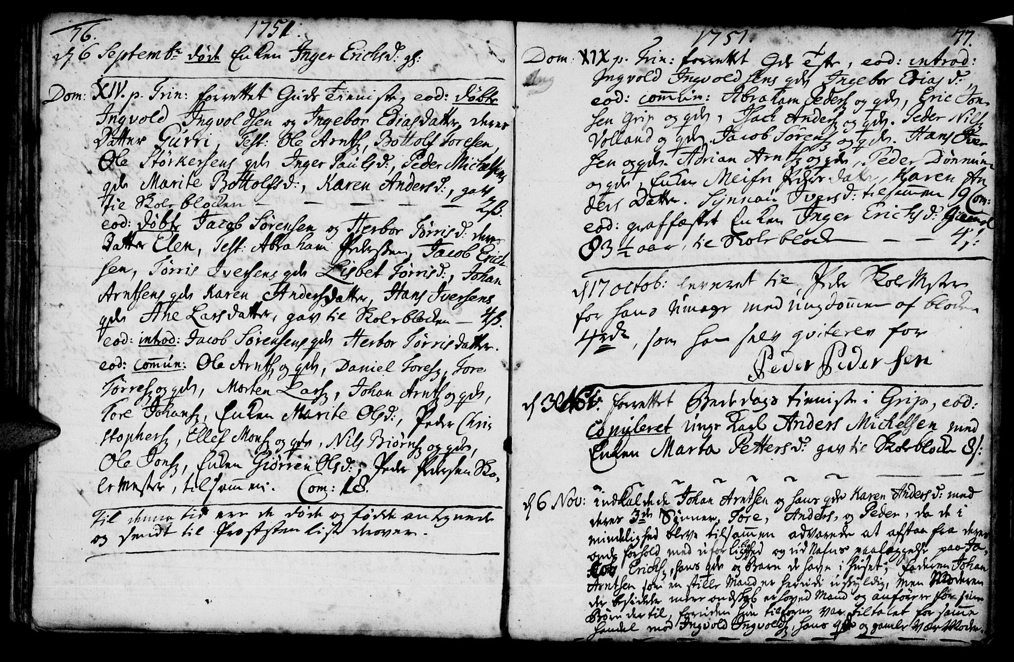 Ministerialprotokoller, klokkerbøker og fødselsregistre - Møre og Romsdal, AV/SAT-A-1454/574/L0875: Parish register (official) no. 574A01, 1733-1753, p. 76-77