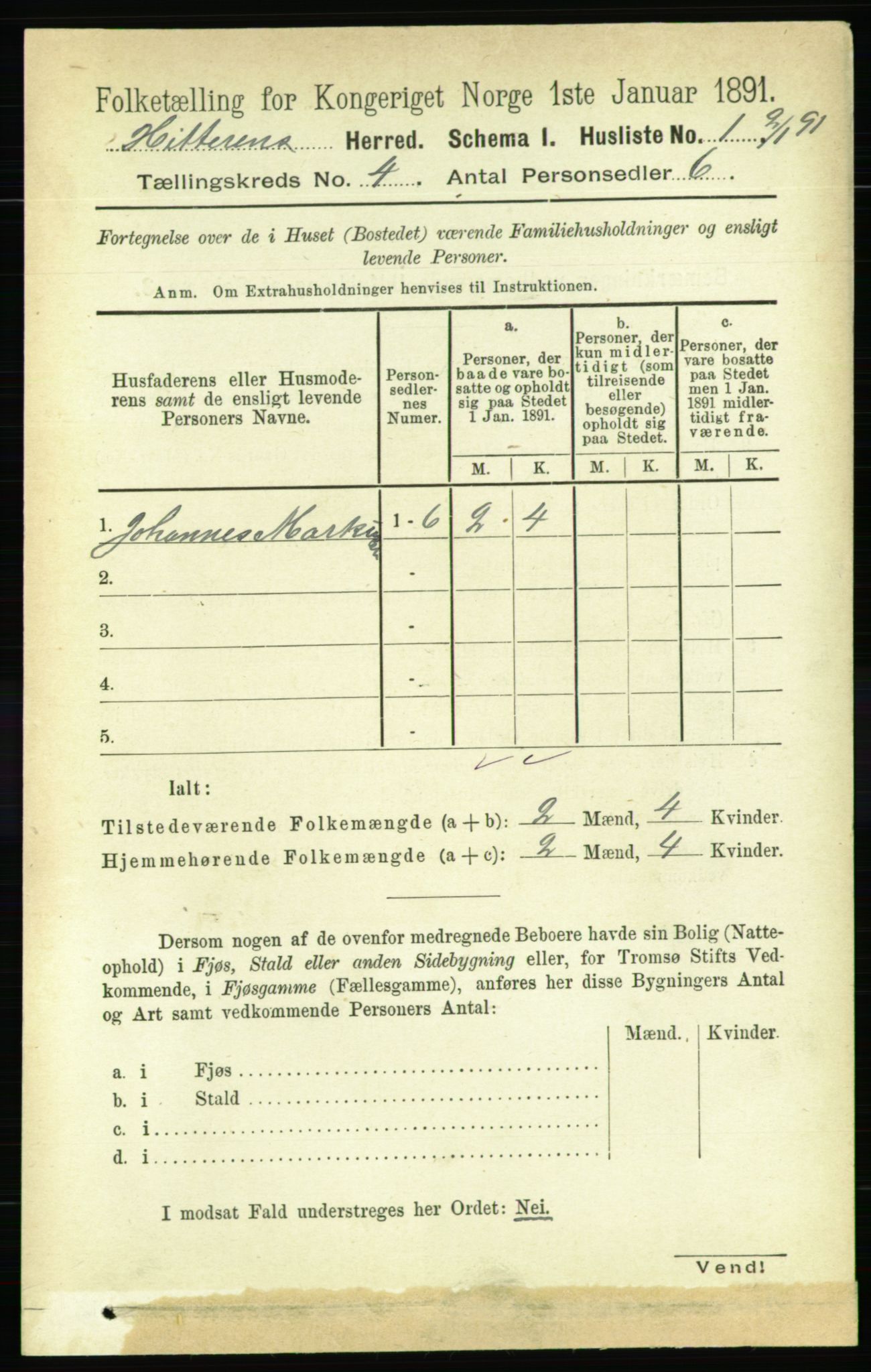 RA, 1891 census for 1617 Hitra, 1891, p. 721