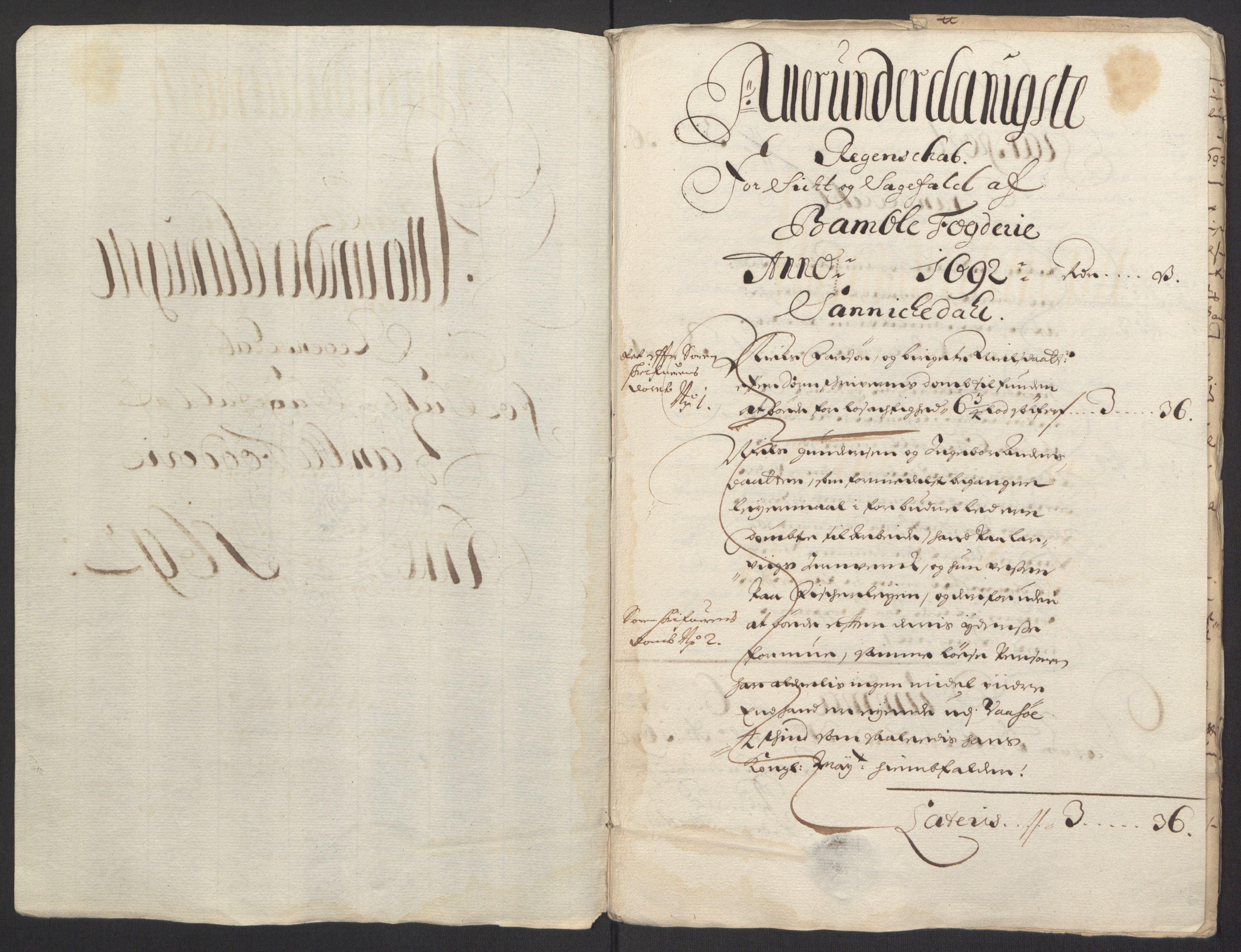 Rentekammeret inntil 1814, Reviderte regnskaper, Fogderegnskap, RA/EA-4092/R34/L2052: Fogderegnskap Bamble, 1692-1693, p. 30