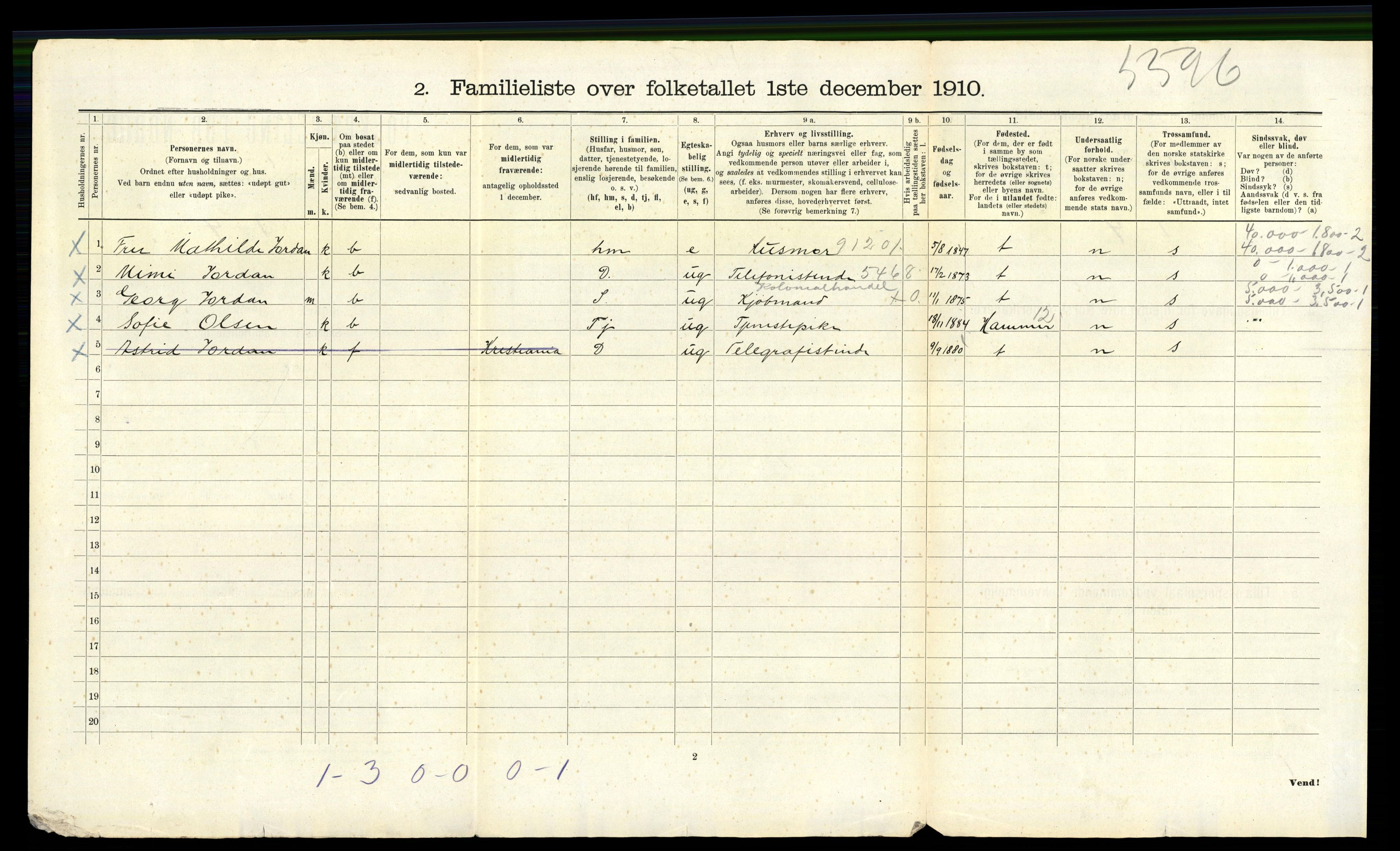 RA, 1910 census for Bergen, 1910, p. 6778