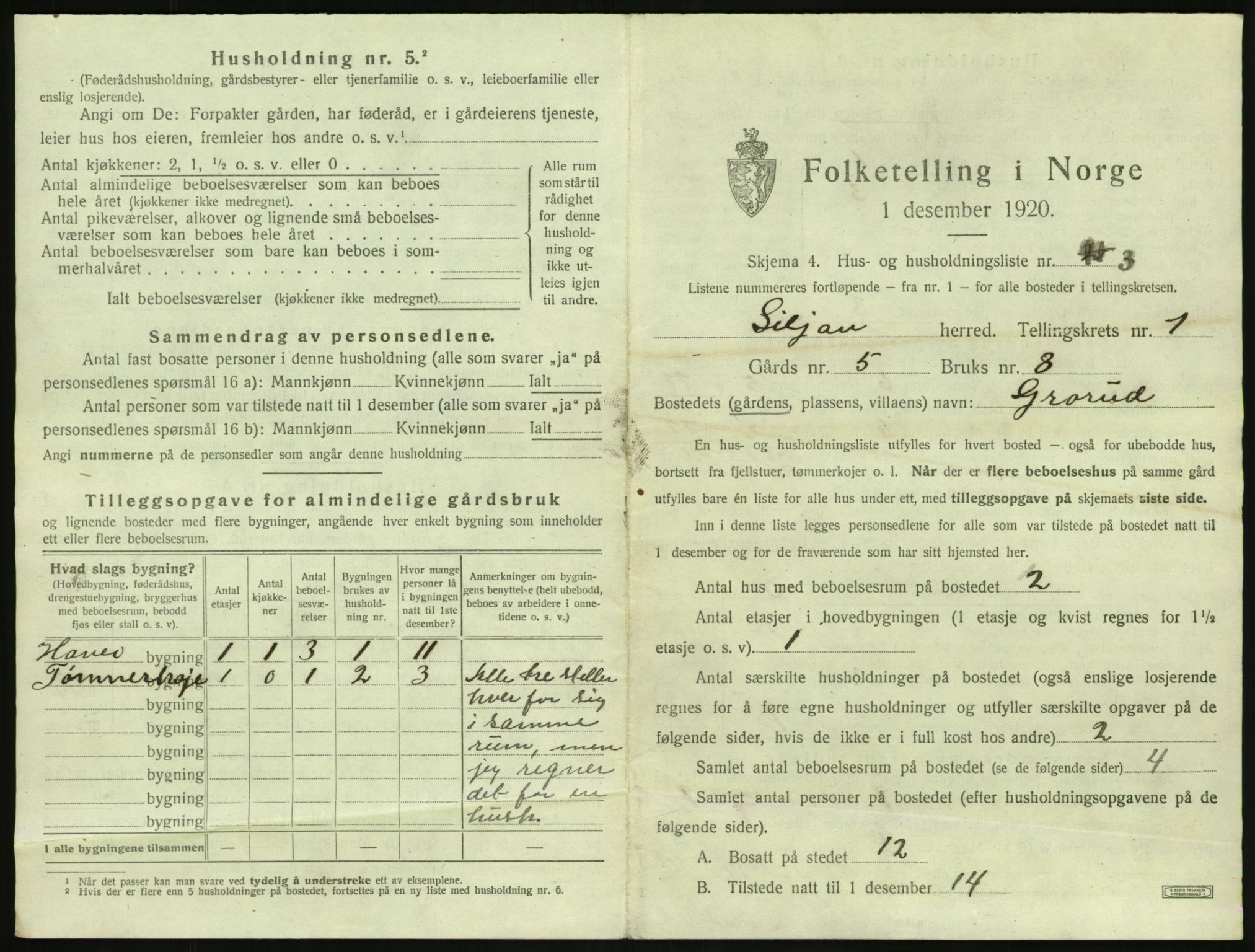 SAKO, 1920 census for Siljan, 1920, p. 29