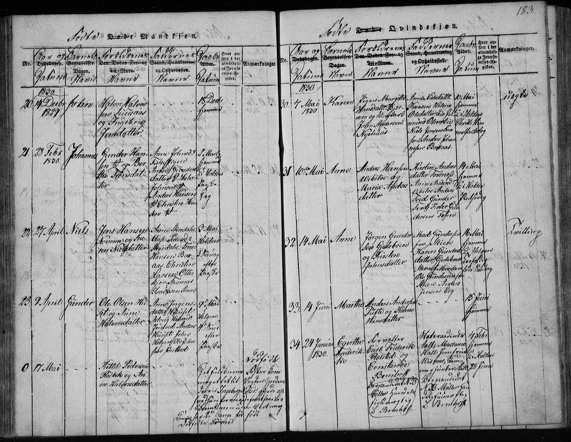 Holla kirkebøker, SAKO/A-272/F/Fa/L0003: Parish register (official) no. 3, 1815-1830, p. 183