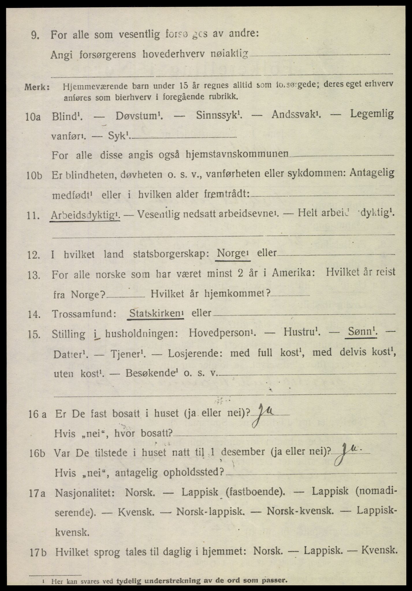 SAT, 1920 census for Nordli, 1920, p. 1818