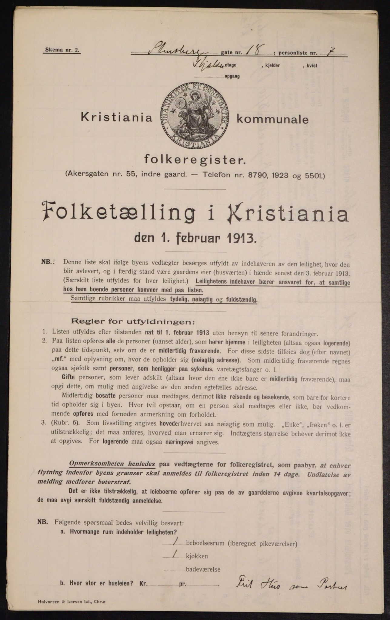 OBA, Municipal Census 1913 for Kristiania, 1913, p. 101624