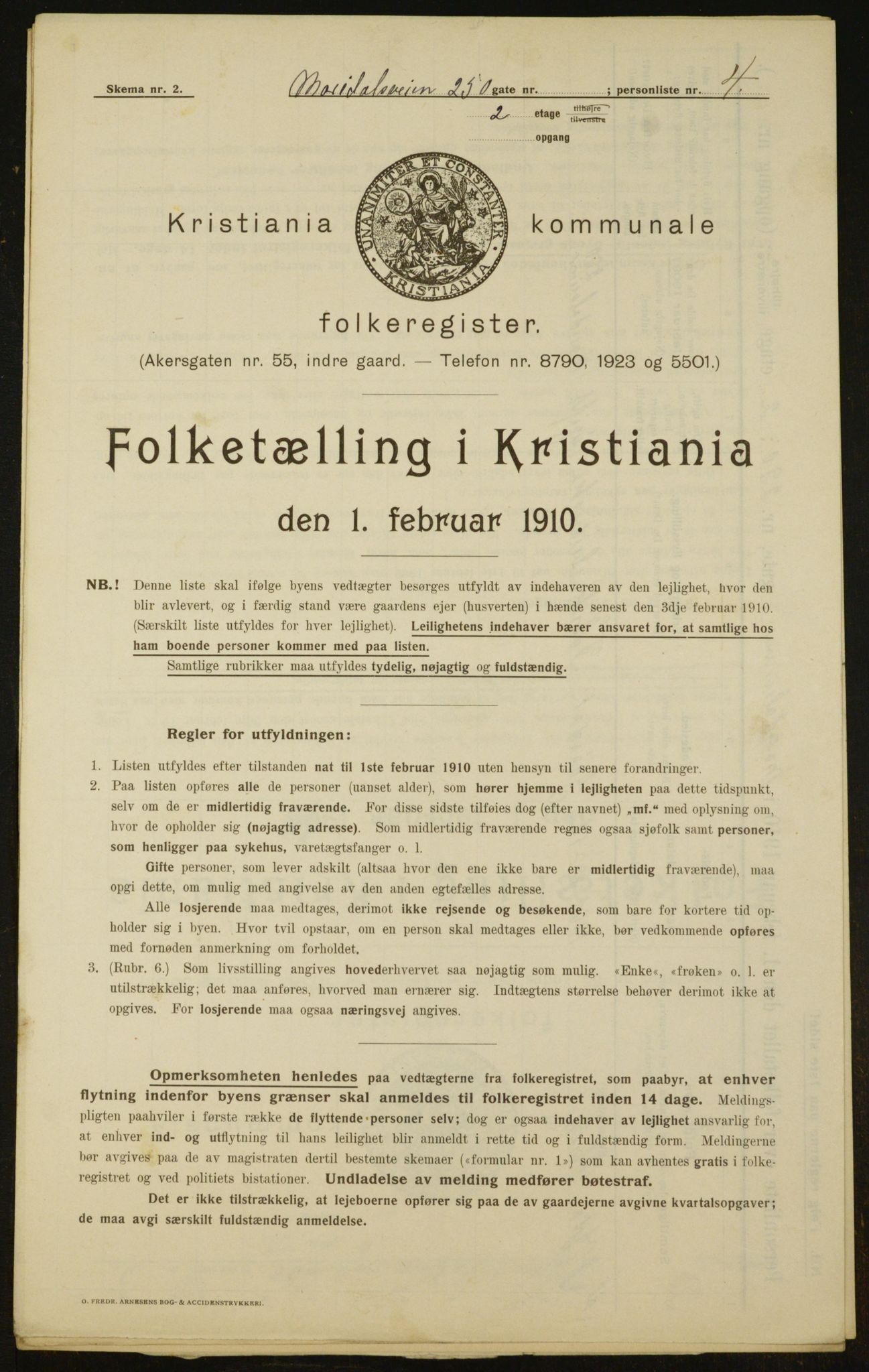 OBA, Municipal Census 1910 for Kristiania, 1910, p. 60724