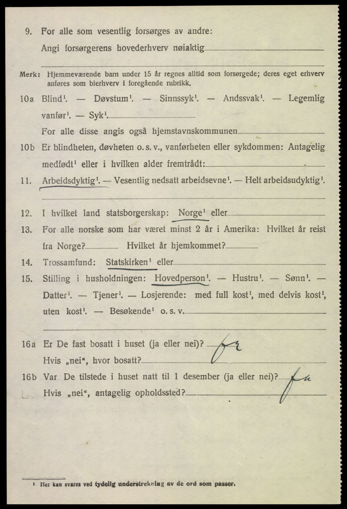 SAH, 1920 census for Vestre Toten, 1920, p. 12985