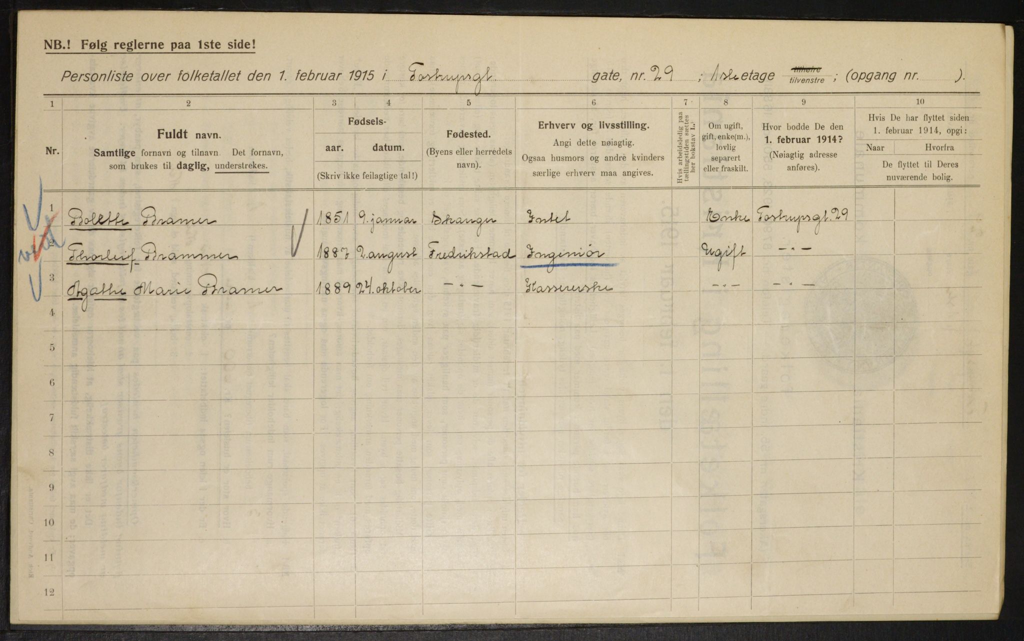 OBA, Municipal Census 1915 for Kristiania, 1915, p. 115618