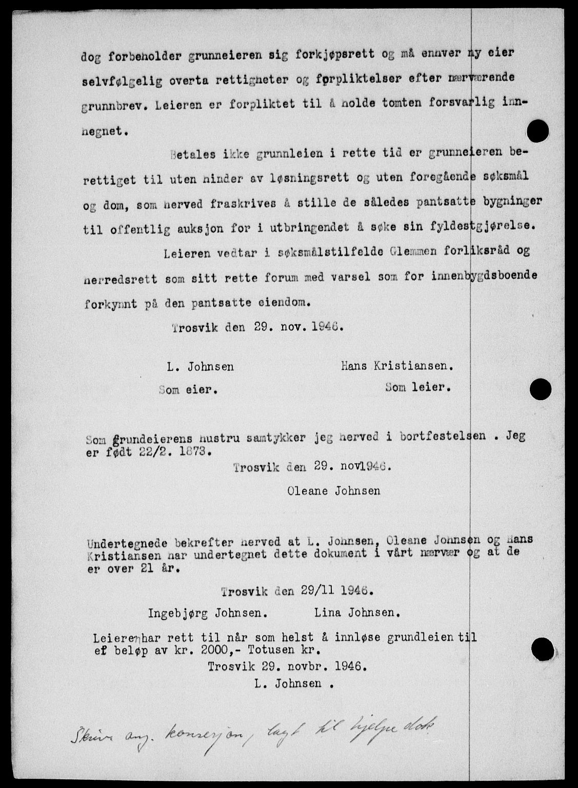 Onsøy sorenskriveri, SAO/A-10474/G/Ga/Gab/L0018: Mortgage book no. II A-18, 1946-1947, Diary no: : 3147/1946