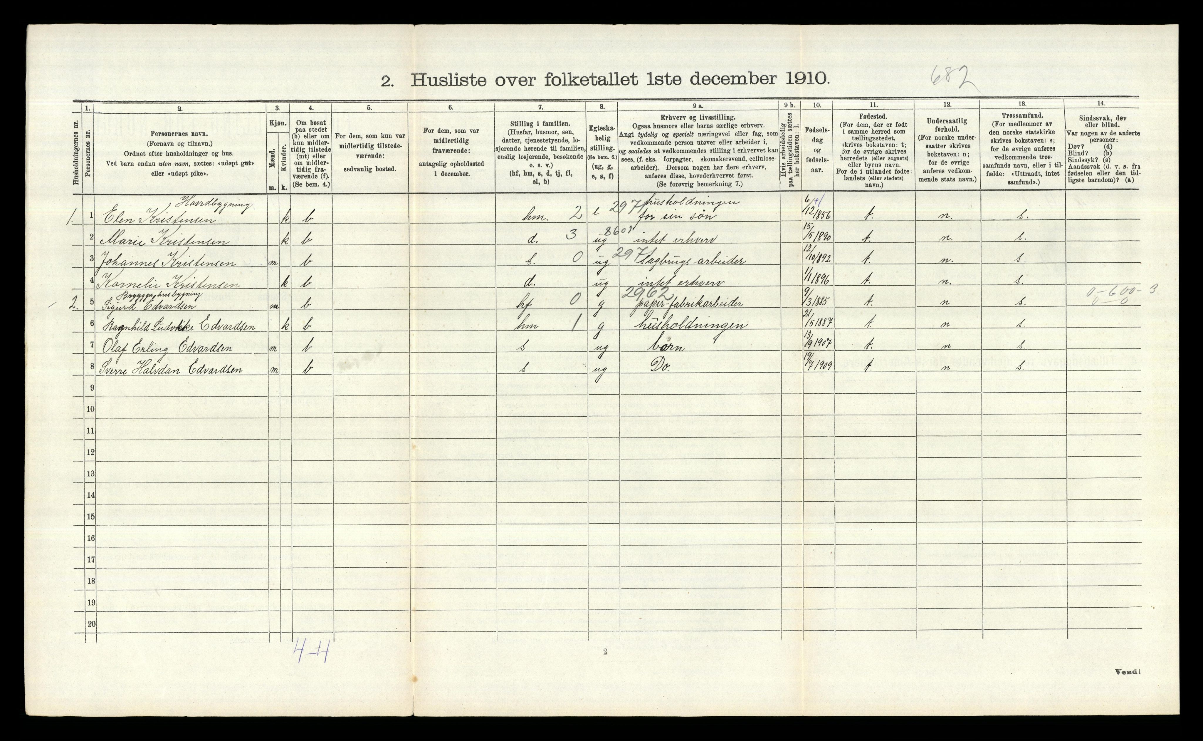 RA, 1910 census for Borge, 1910, p. 941