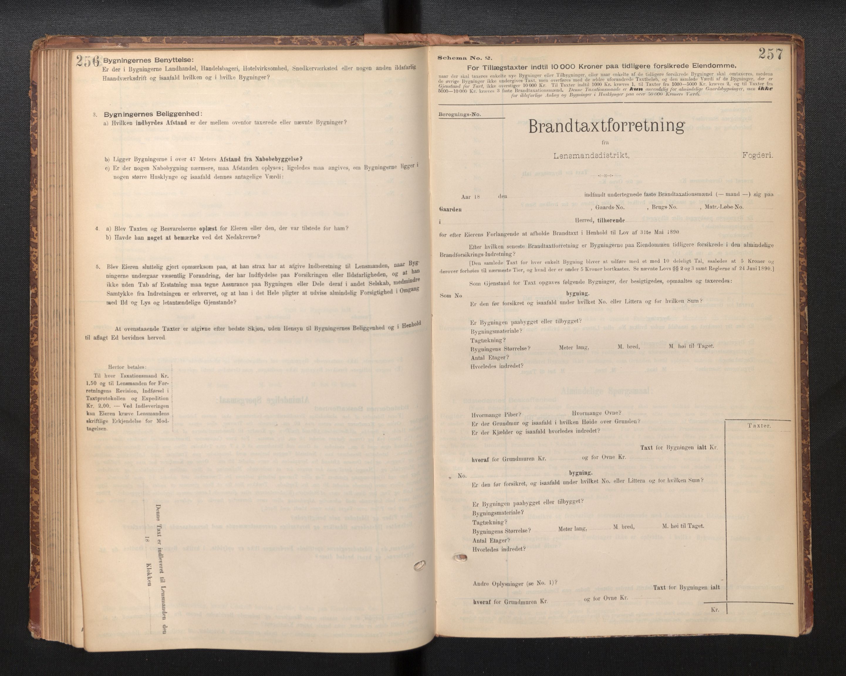 Lensmannen i Jølster, AV/SAB-A-28701/0012/L0004: Branntakstprotokoll, skjematakst, 1895-1923, p. 256-257