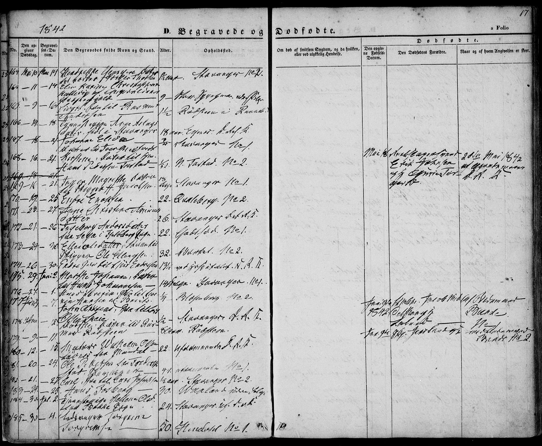 Domkirken sokneprestkontor, AV/SAST-A-101812/001/30/30BA/L0014: Parish register (official) no. A 13, 1841-1851, p. 17