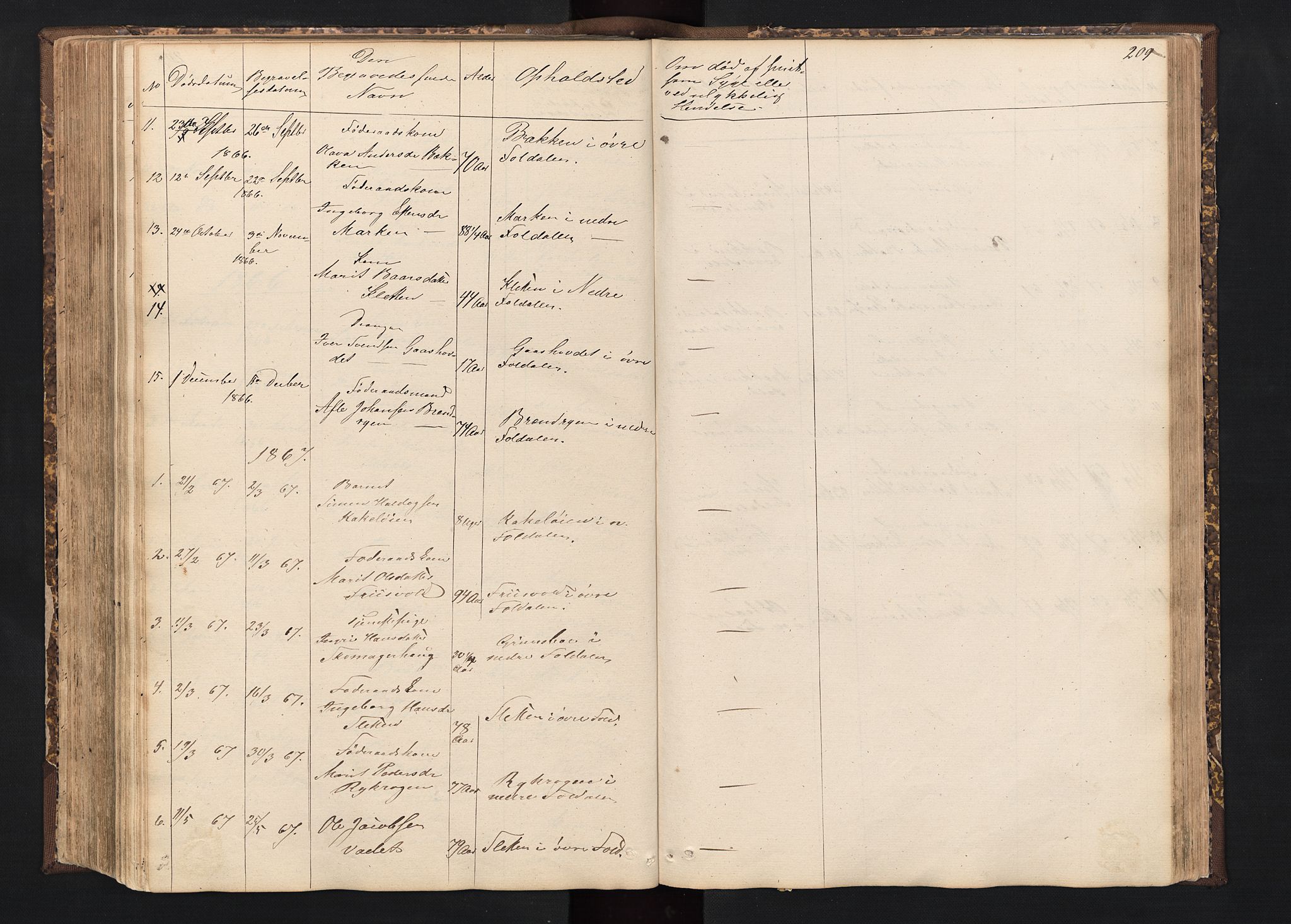 Alvdal prestekontor, SAH/PREST-060/H/Ha/Hab/L0001: Parish register (copy) no. 1, 1857-1893, p. 209
