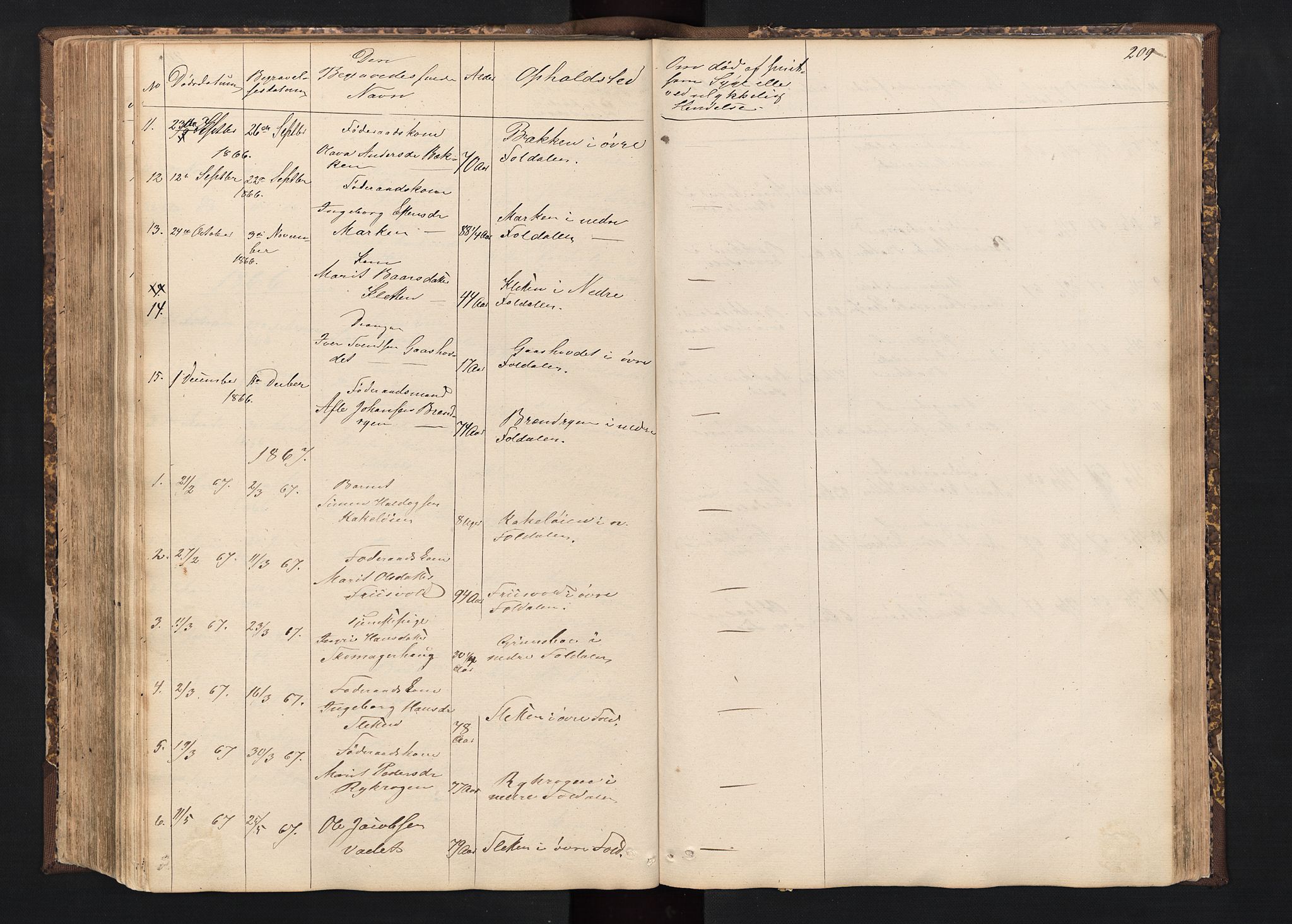 Alvdal prestekontor, AV/SAH-PREST-060/H/Ha/Hab/L0001: Parish register (copy) no. 1, 1857-1893, p. 209