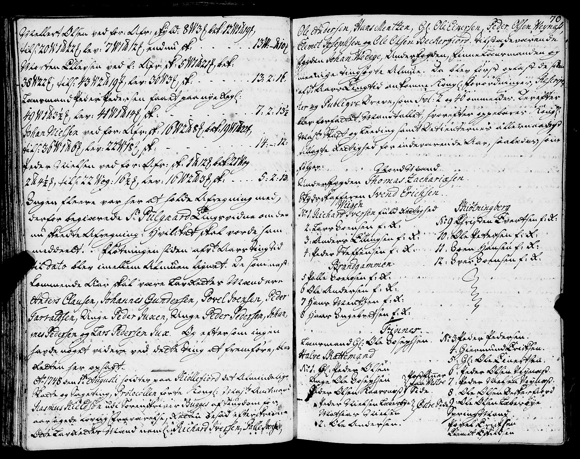 Finnmark sorenskriveri, SATØ/S-0053/F/Fa/L0044: Justisprotokoller, 1748-1755, p. 69b-70a