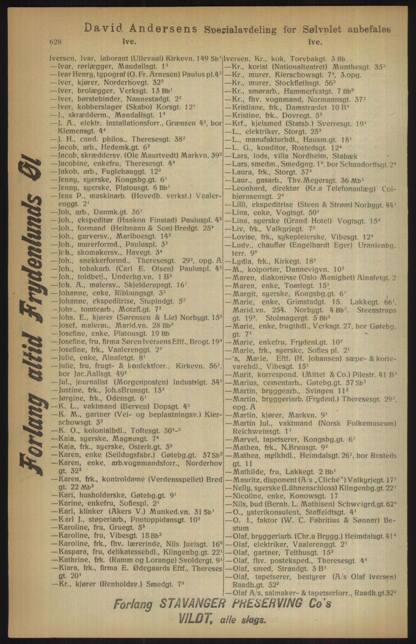 Kristiania/Oslo adressebok, PUBL/-, 1915, p. 628