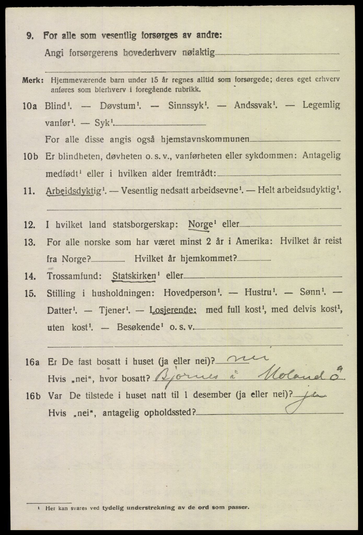 SAK, 1920 census for Froland, 1920, p. 5668