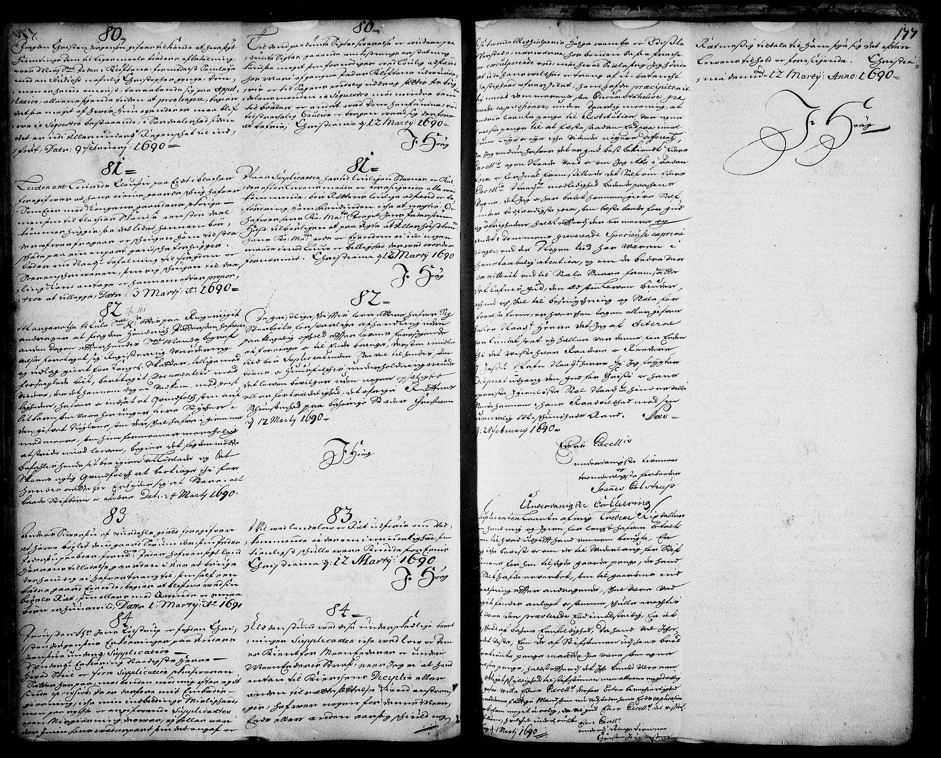Stattholderembetet 1572-1771, RA/EA-2870/Ad/L0004: Supplikasjons- og resolusjonsprotokoll, 1683-1691, p. 176b-177a