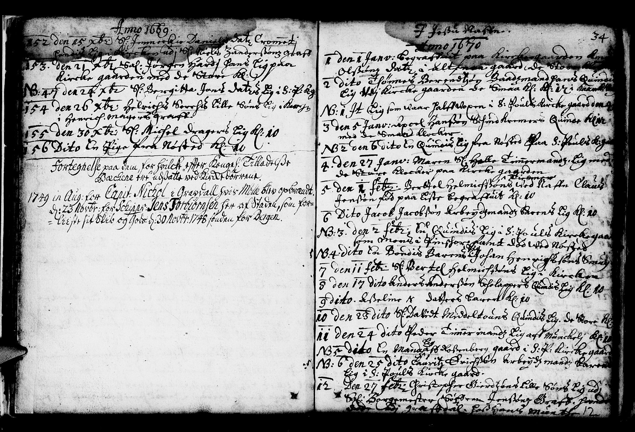Nykirken Sokneprestembete, SAB/A-77101/H/Haa/L0001: Parish register (official) no. A 1, 1668-1820, p. 12