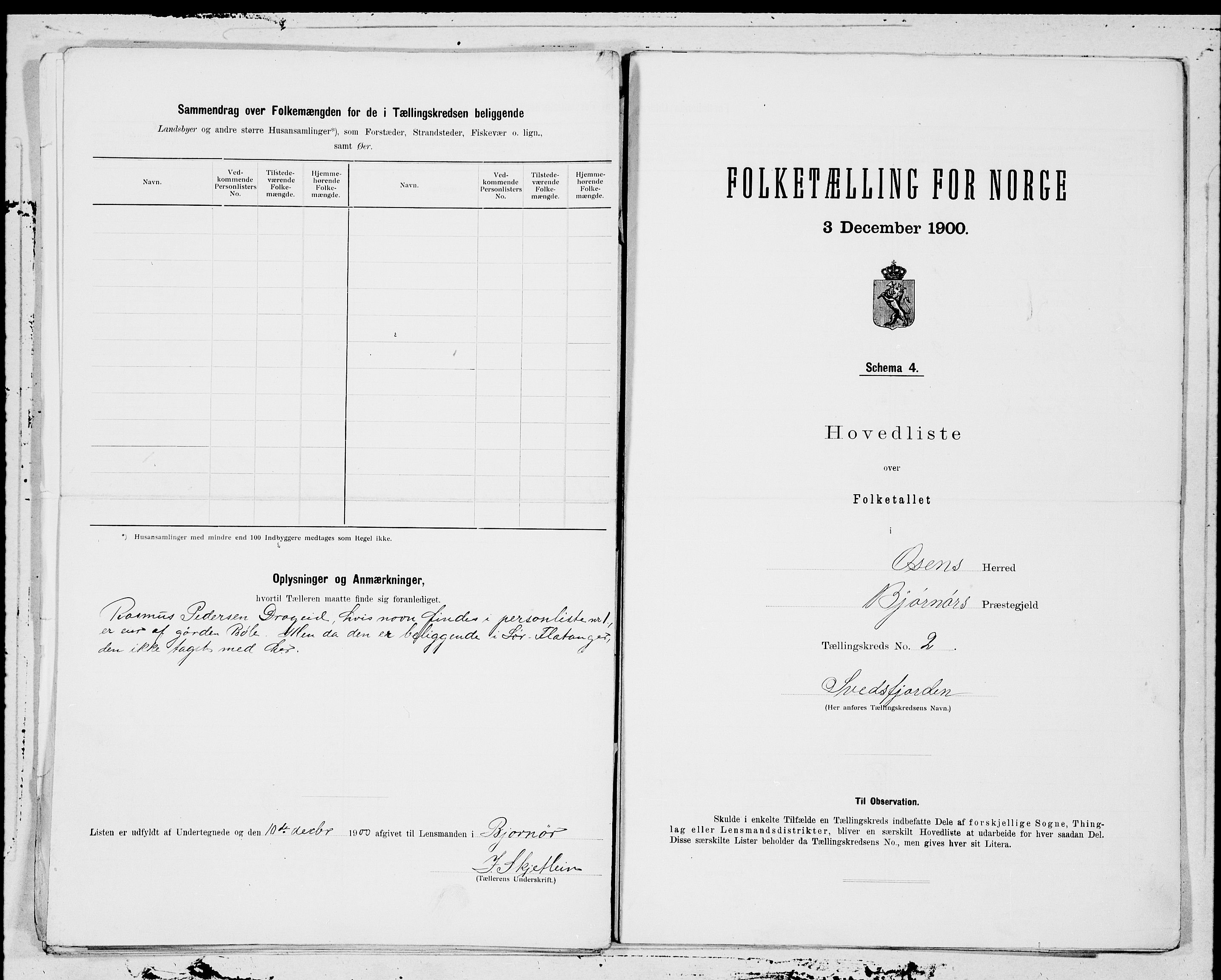 SAT, 1900 census for Osen, 1900, p. 4