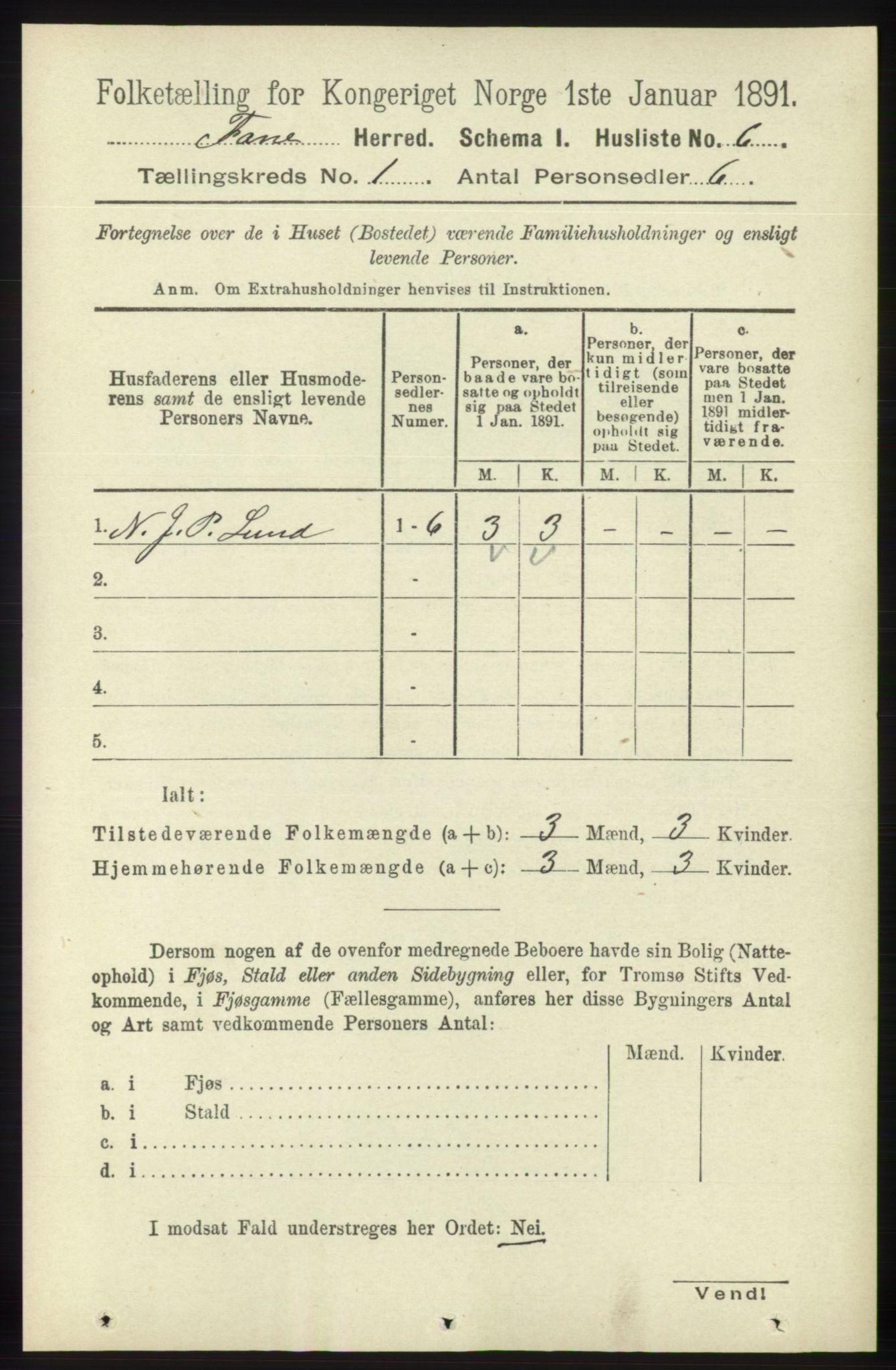 RA, 1891 census for 1249 Fana, 1891, p. 33