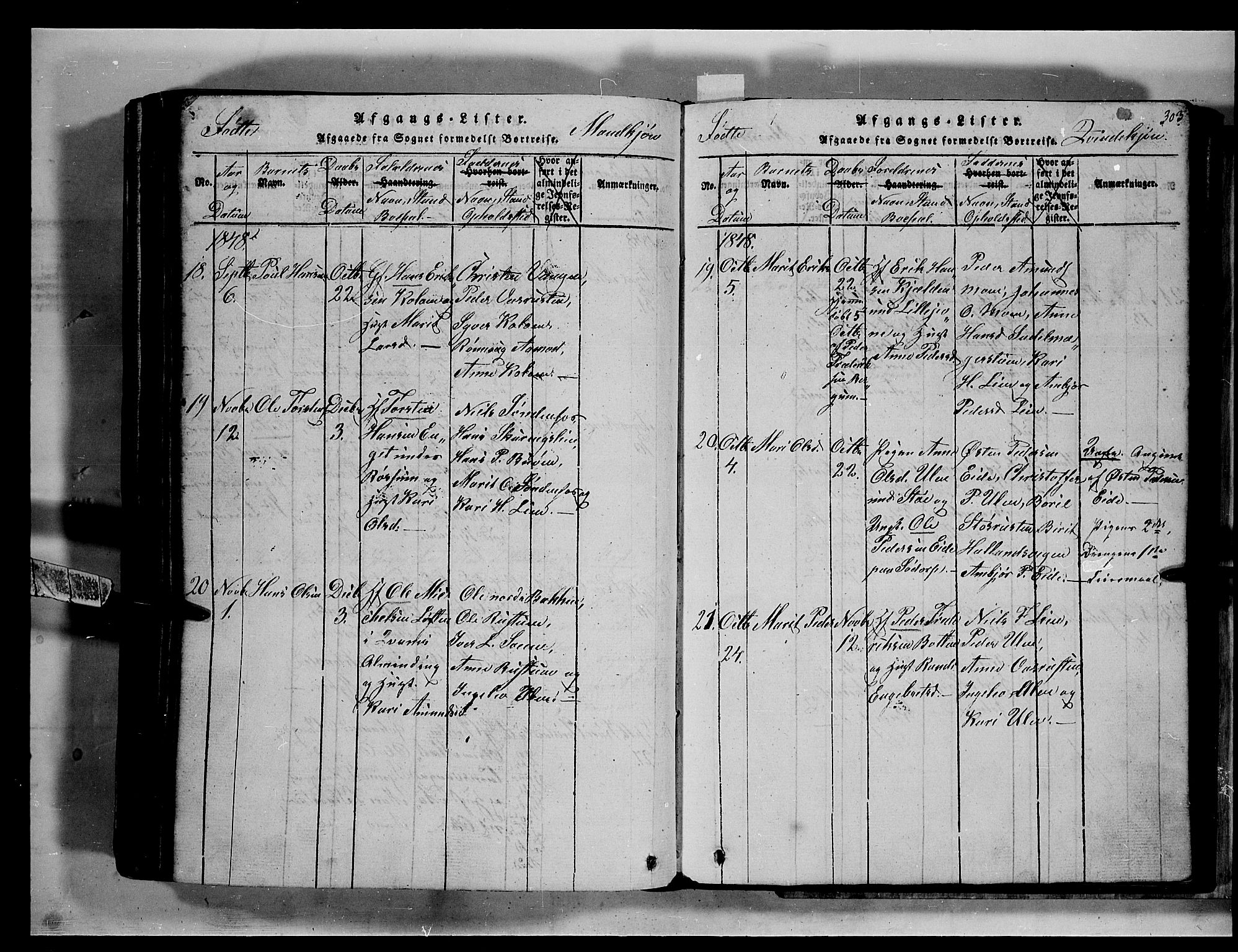 Fron prestekontor, AV/SAH-PREST-078/H/Ha/Hab/L0002: Parish register (copy) no. 2, 1816-1850, p. 303