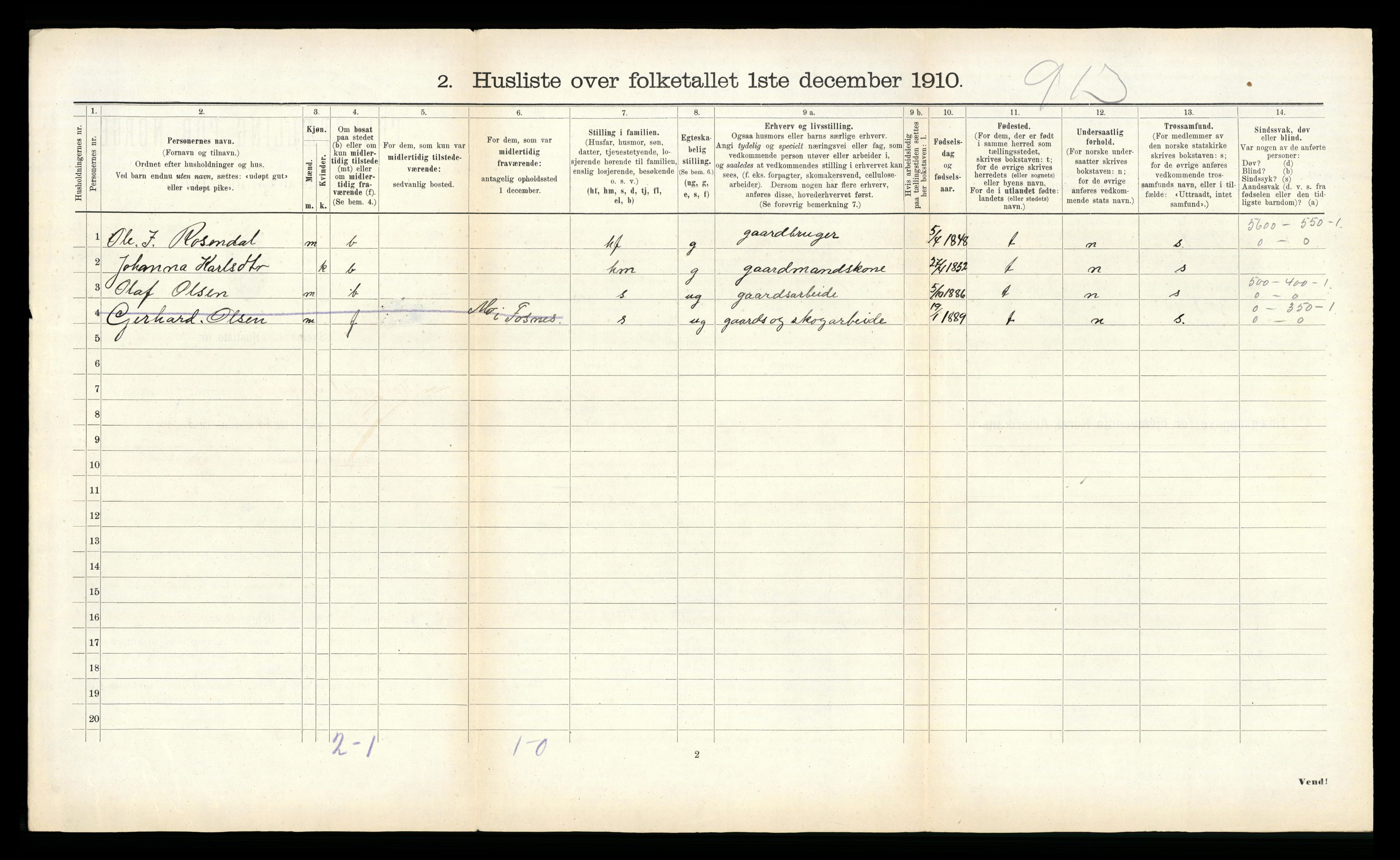 RA, 1910 census for Høylandet, 1910, p. 377