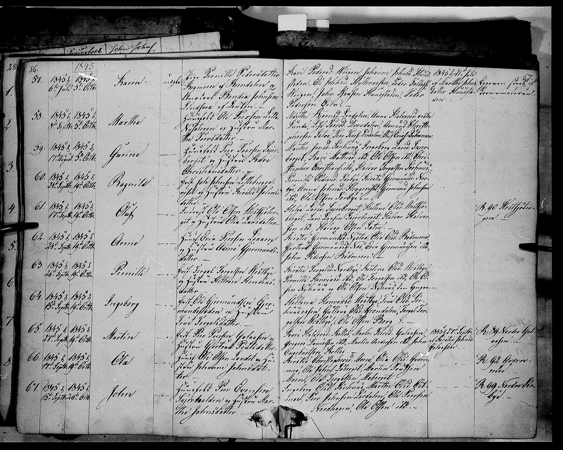 Trysil prestekontor, AV/SAH-PREST-046/H/Ha/Haa/L0004: Parish register (official) no. 4 /1, 1842-1850, p. 56-57