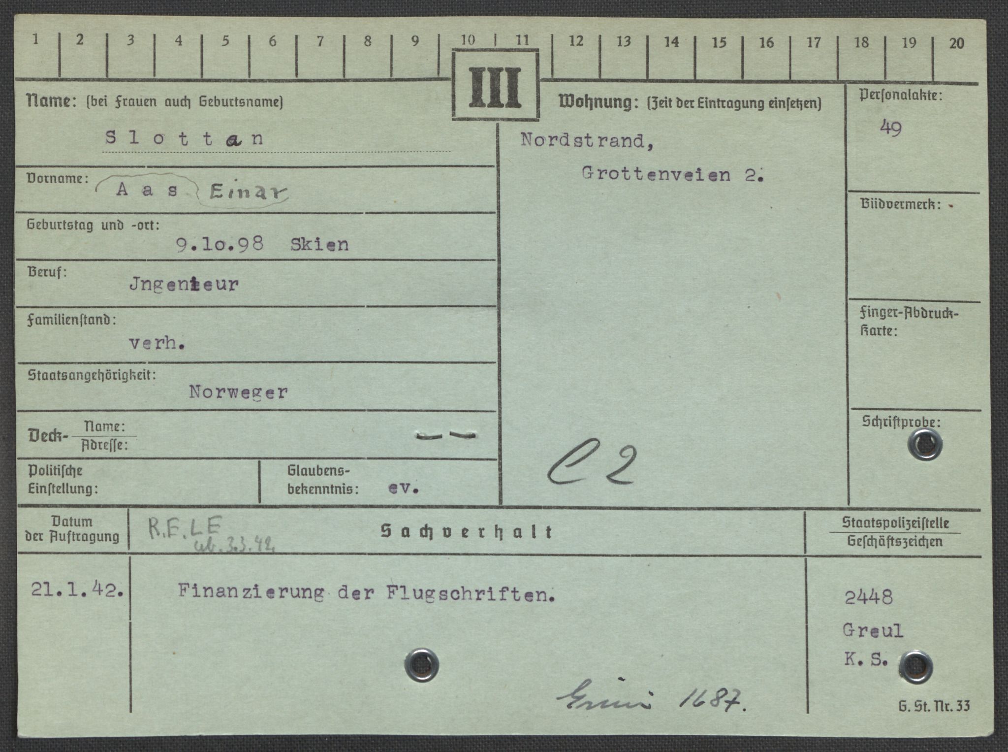 Befehlshaber der Sicherheitspolizei und des SD, AV/RA-RAFA-5969/E/Ea/Eaa/L0009: Register over norske fanger i Møllergata 19: Ru-Sy, 1940-1945, p. 910