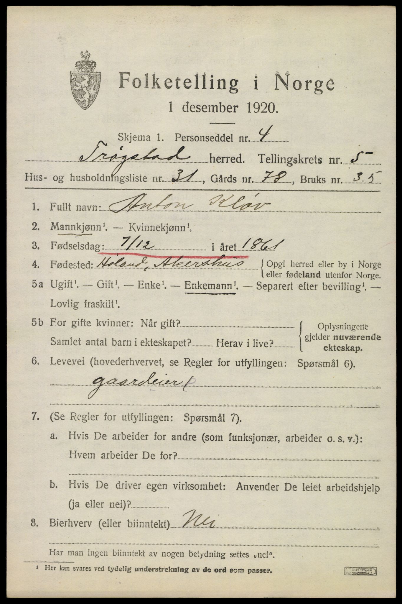 SAO, 1920 census for Trøgstad, 1920, p. 5972