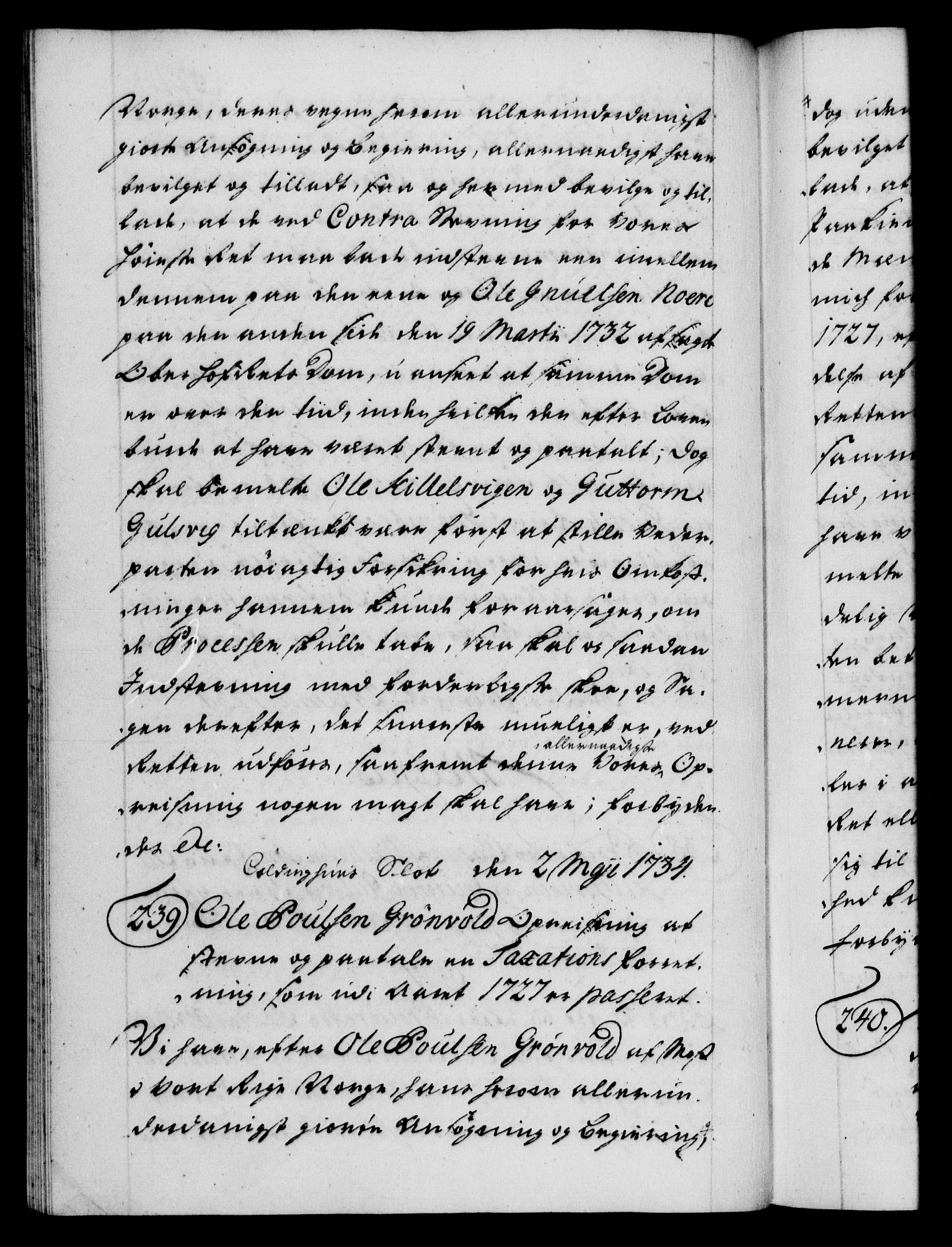 Danske Kanselli 1572-1799, AV/RA-EA-3023/F/Fc/Fca/Fcaa/L0028: Norske registre, 1733-1734, p. 499b