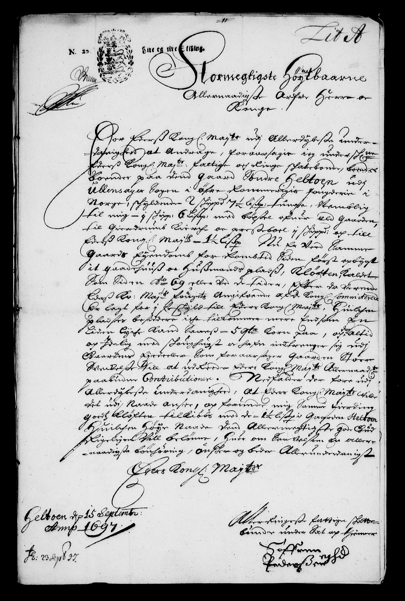 Rentekammeret inntil 1814, Realistisk ordnet avdeling, RA/EA-4070/On/L0013: [Jj 14]: Forskjellige dokumenter om krongodset i Norge, 1672-1722, p. 335