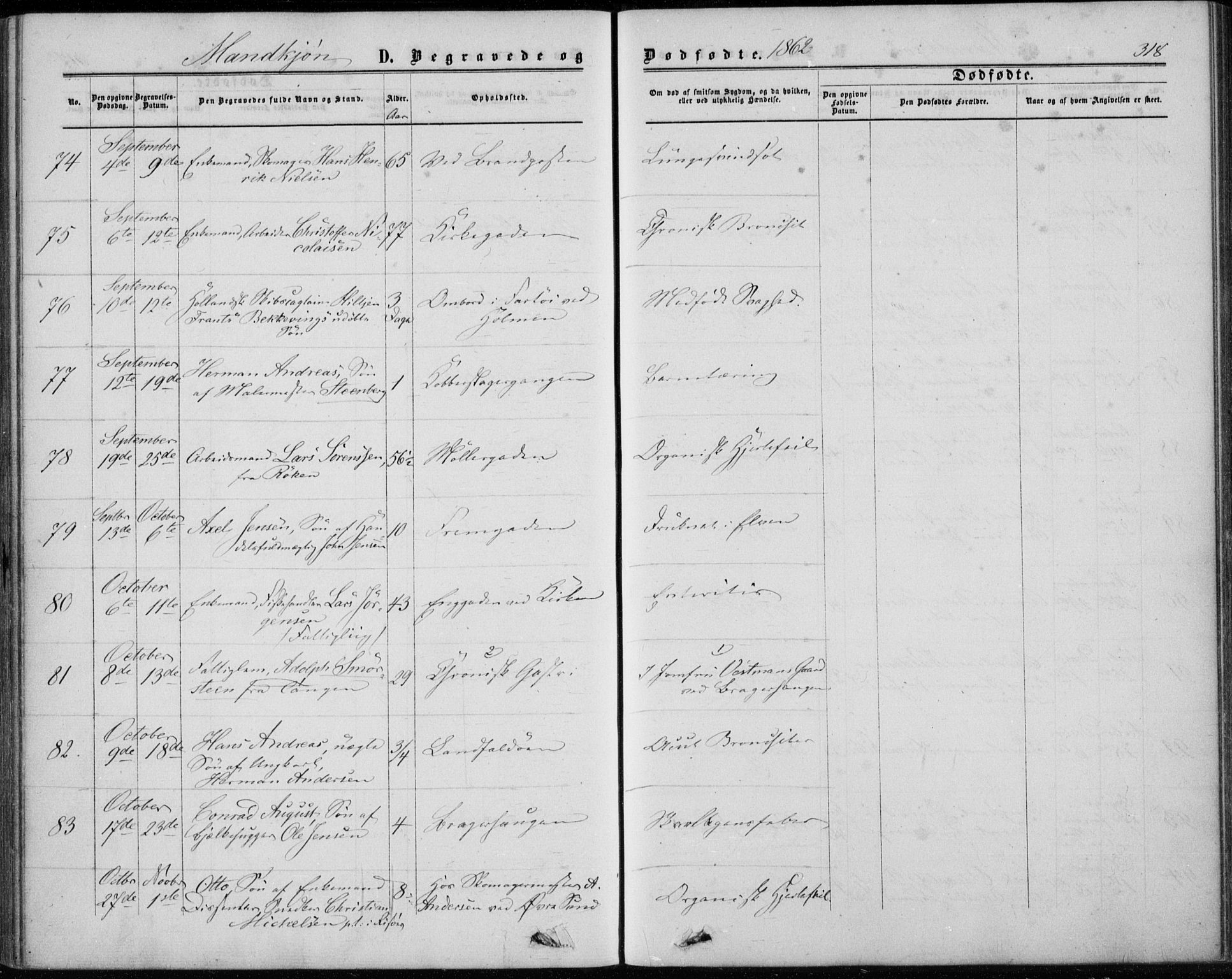 Bragernes kirkebøker, AV/SAKO-A-6/F/Fb/L0003: Parish register (official) no. II 3, 1860-1868, p. 318