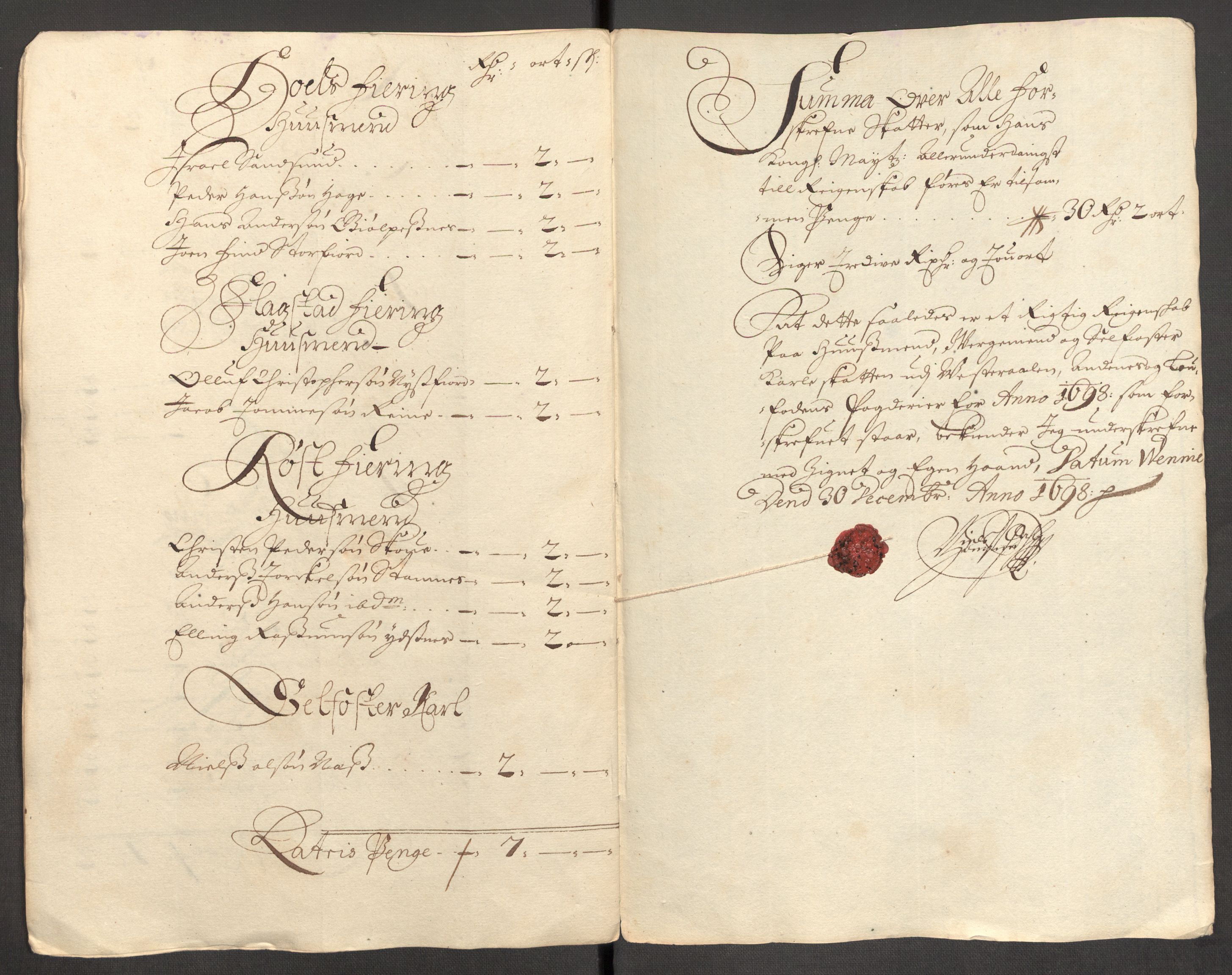 Rentekammeret inntil 1814, Reviderte regnskaper, Fogderegnskap, RA/EA-4092/R67/L4678: Fogderegnskap Vesterålen, Andenes og Lofoten, 1696-1708, p. 235