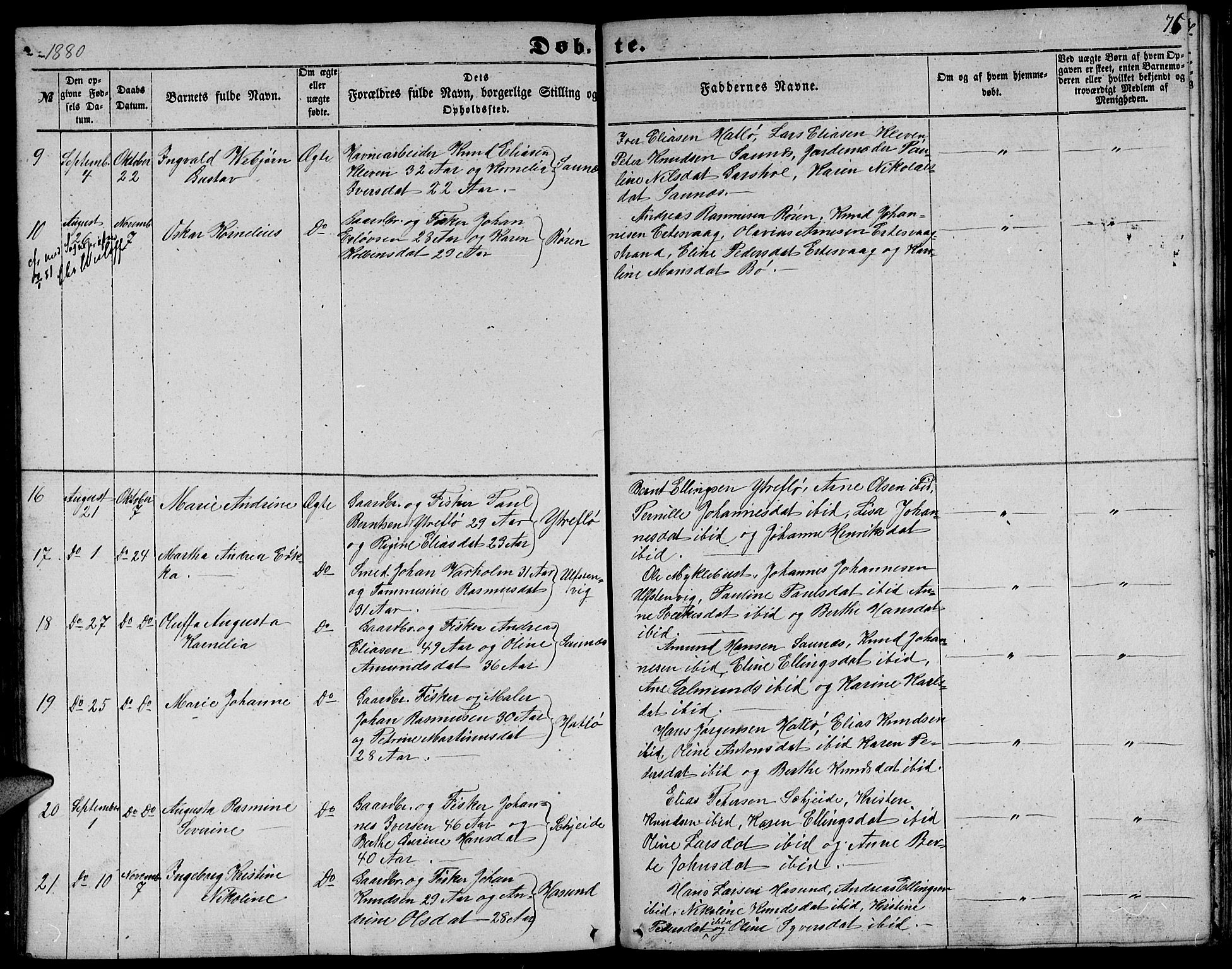 Ministerialprotokoller, klokkerbøker og fødselsregistre - Møre og Romsdal, AV/SAT-A-1454/509/L0111: Parish register (copy) no. 509C01, 1854-1882, p. 76