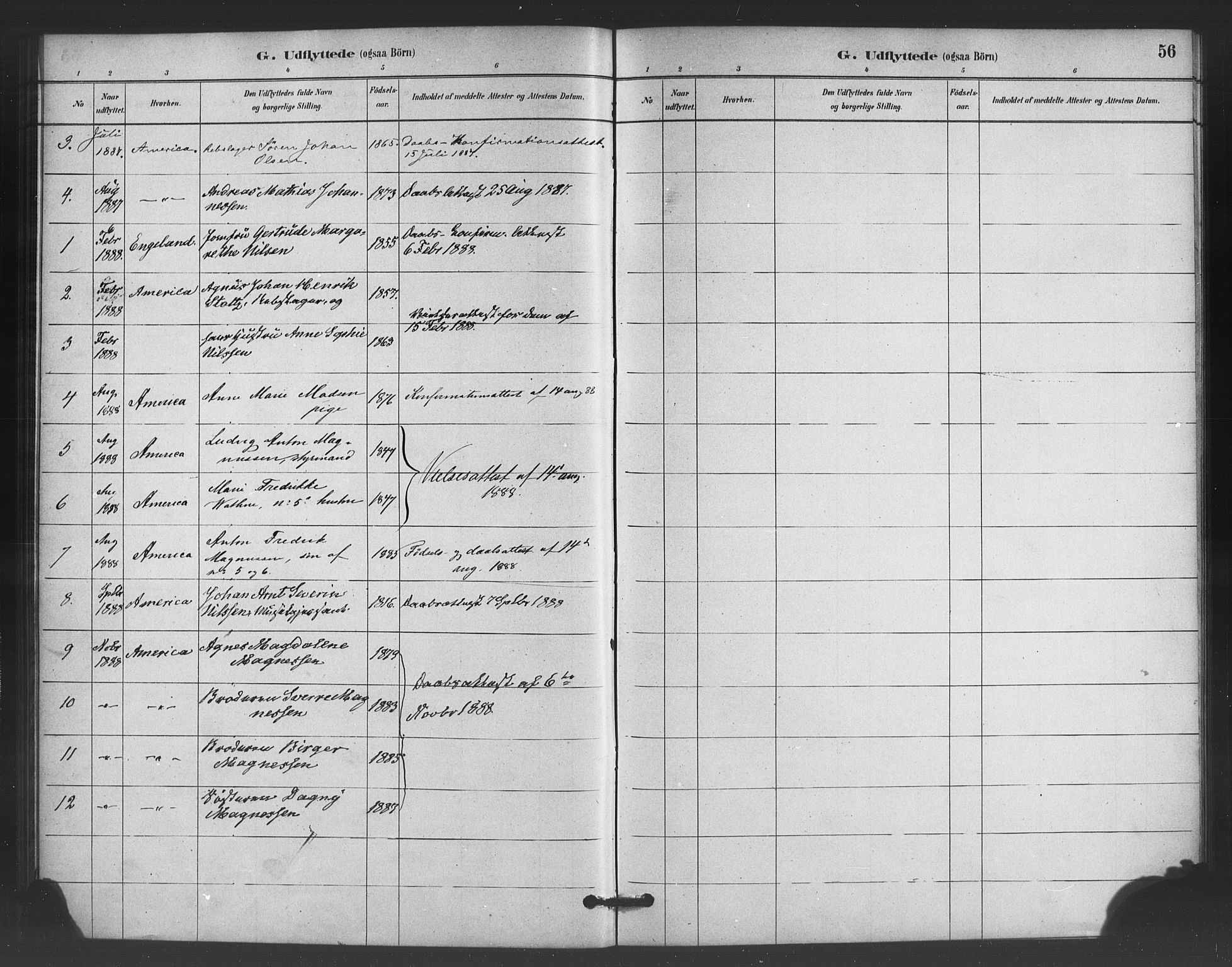 Nykirken Sokneprestembete, SAB/A-77101/H/Haa/L0051: Parish register (official) no. G 3, 1880-1889, p. 56