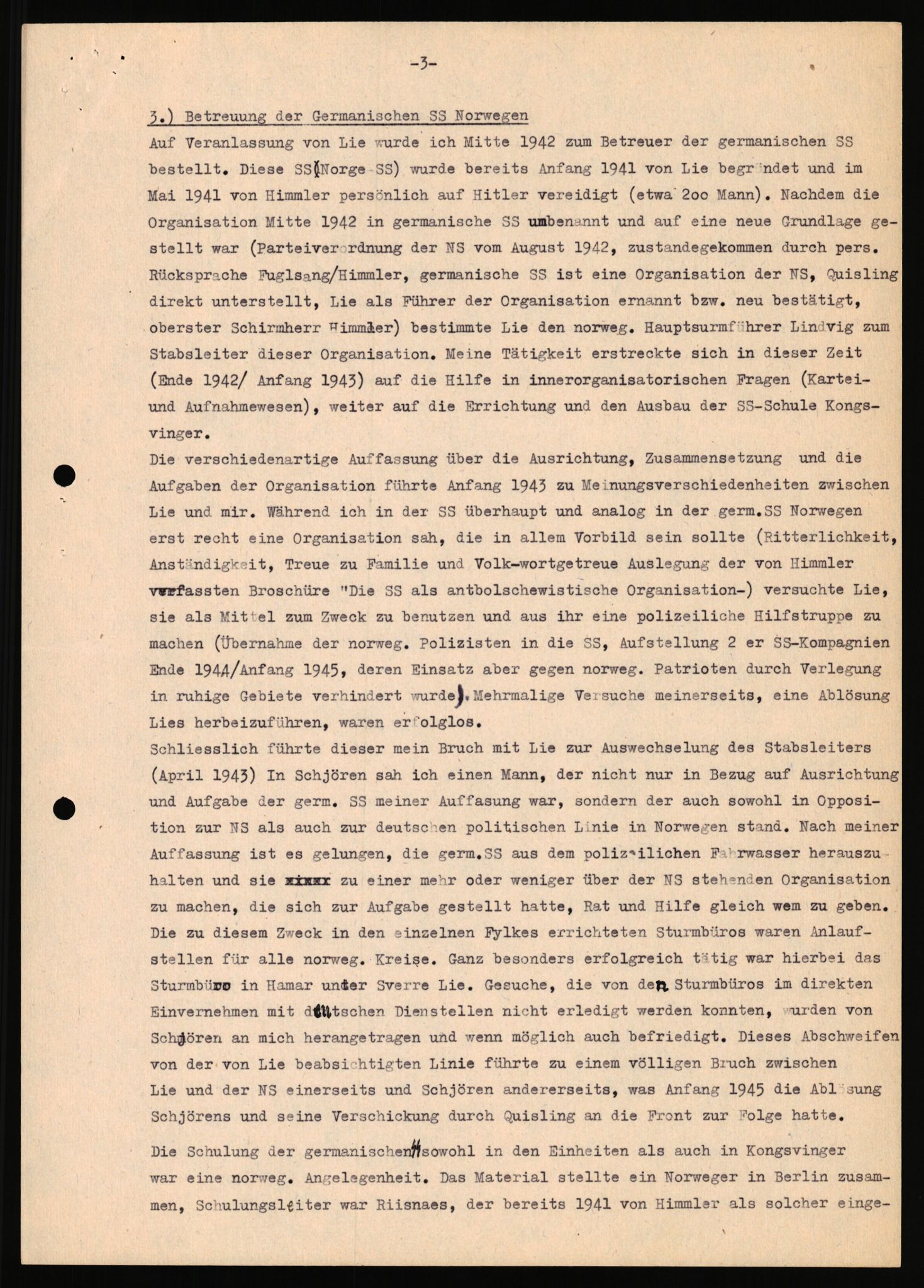 Forsvaret, Forsvarets overkommando II, RA/RAFA-3915/D/Db/L0020: CI Questionaires. Tyske okkupasjonsstyrker i Norge. Tyskere., 1945-1946, p. 41