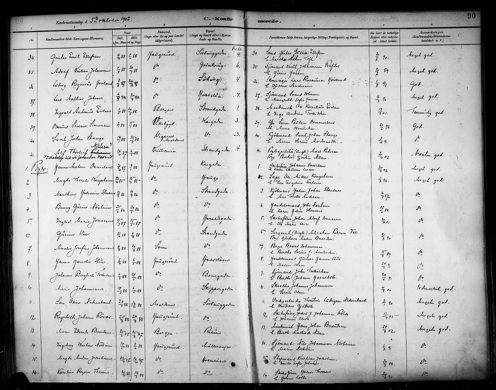 Haugesund sokneprestkontor, AV/SAST-A -101863/H/Ha/Haa/L0005: Parish register (official) no. A 5, 1891-1903, p. 90